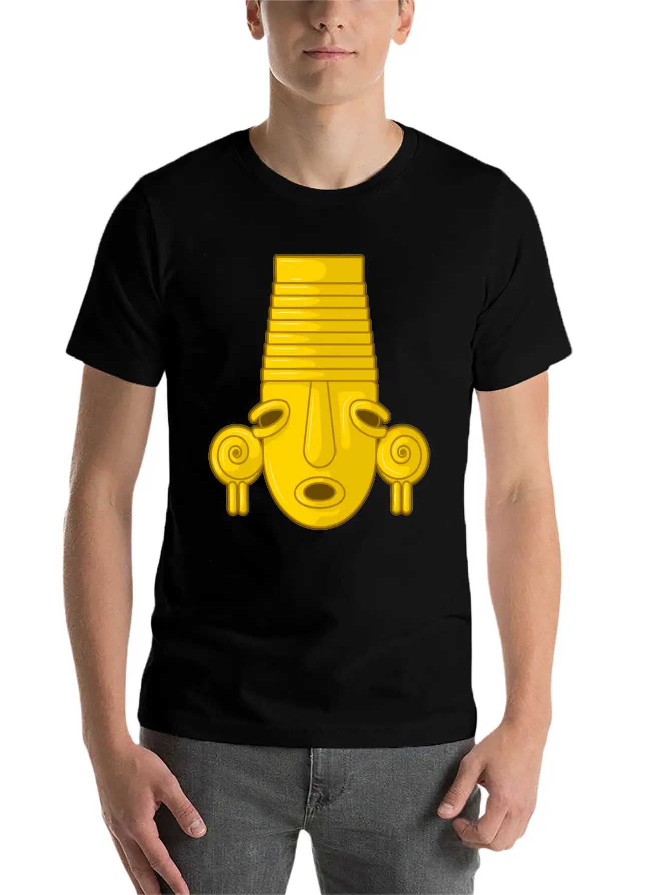 Colombian Calima Native Art Unisex Short Sleeve Soft Cotton T-Shirt – Casual Everyday Wear