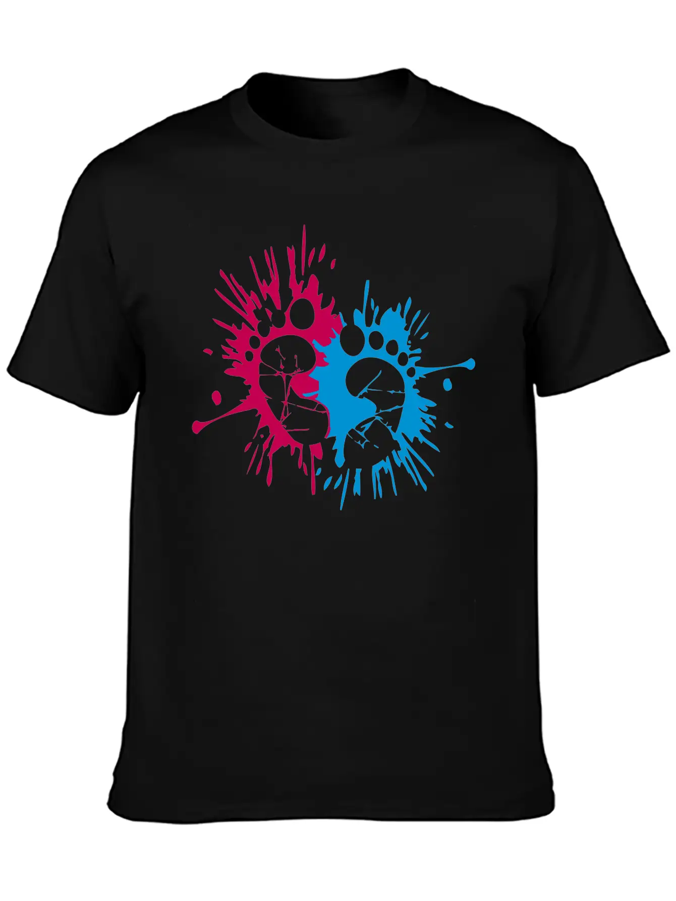 Color Ink Baby Feet Blob Splash Imprint Pregnant G Unisex Short Sleeve Soft Cotton T-Shirt – Casual Everyday Wear