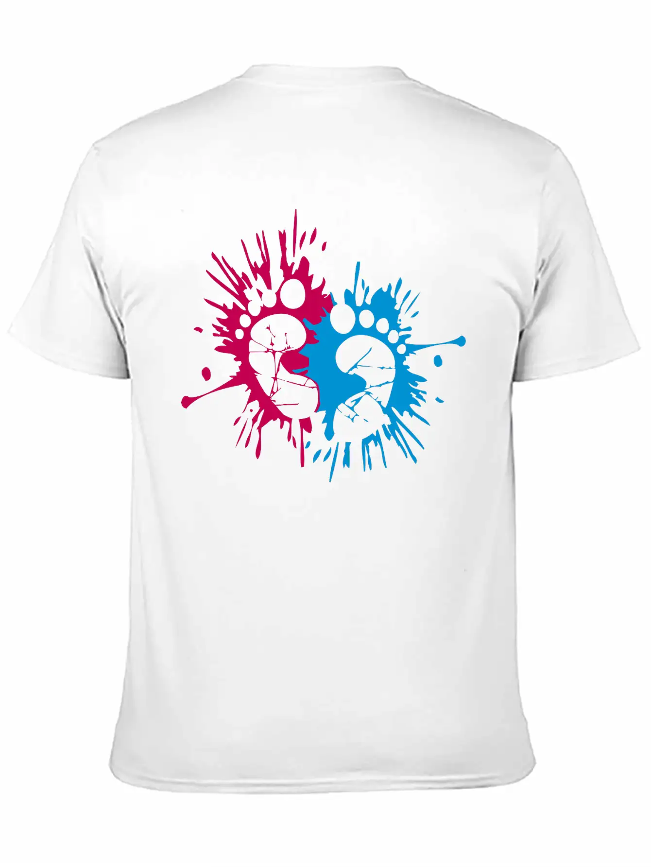 Color Ink Baby Feet Blob Splash Imprint Pregnant G Unisex Short Sleeve Soft Cotton T-Shirt – Casual Everyday Wear