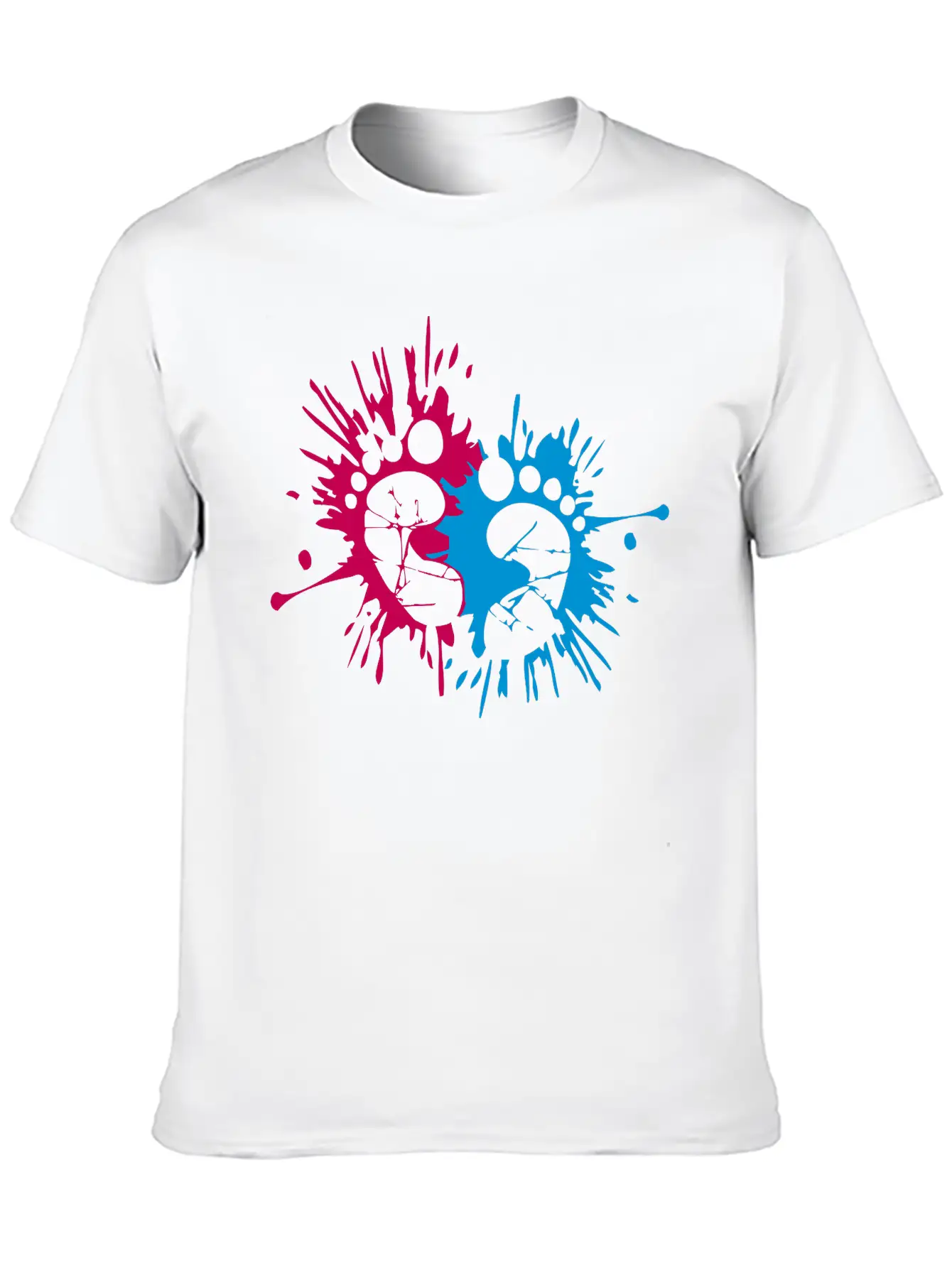 Color Ink Baby Feet Blob Splash Imprint Pregnant G Unisex Short Sleeve Soft Cotton T-Shirt – Casual Everyday Wear