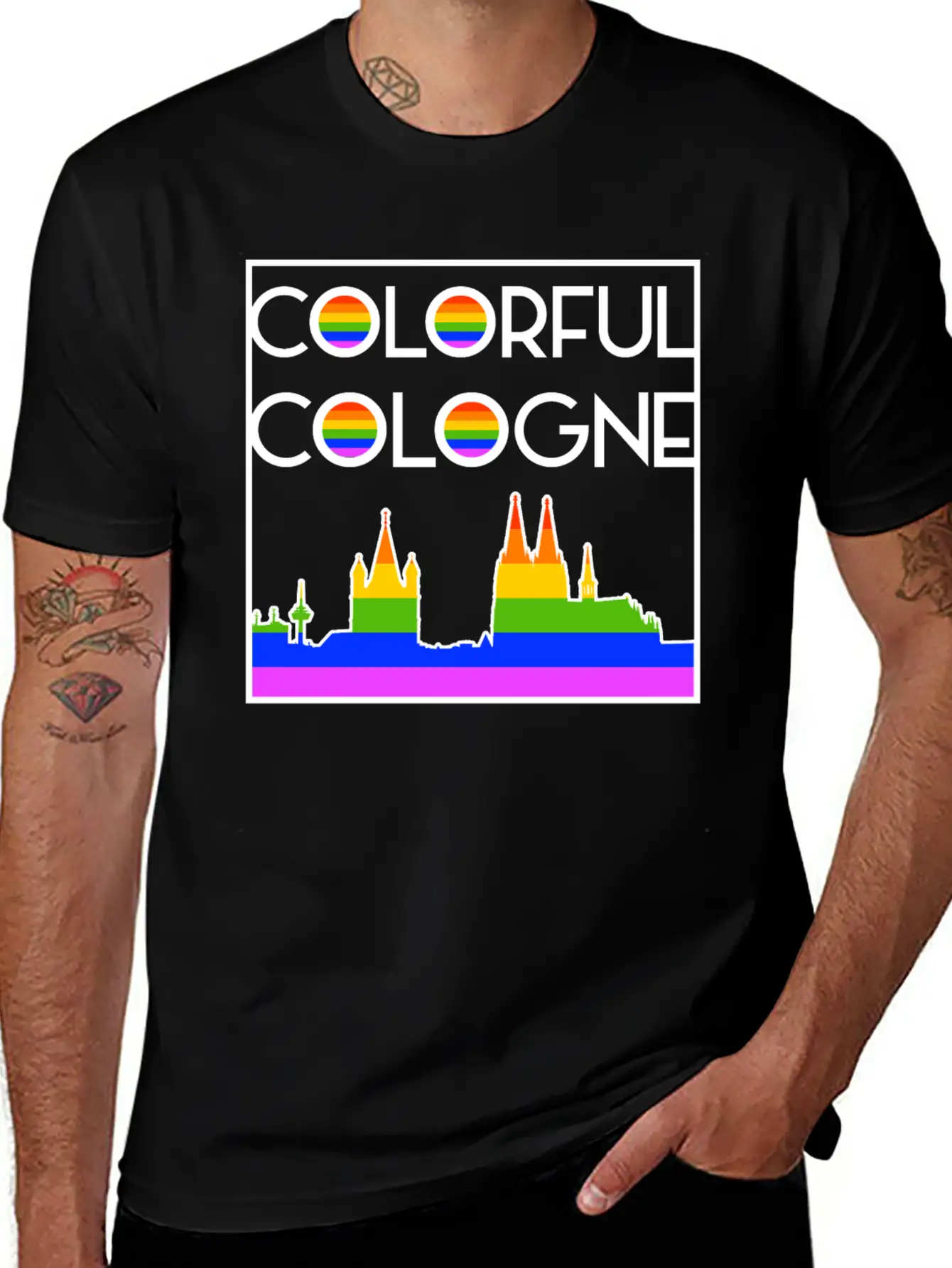 Colorful Cologne LGBT Rainbow Gay Pride Essential Unisex Summer Tee – Soft Cotton Casual Fit