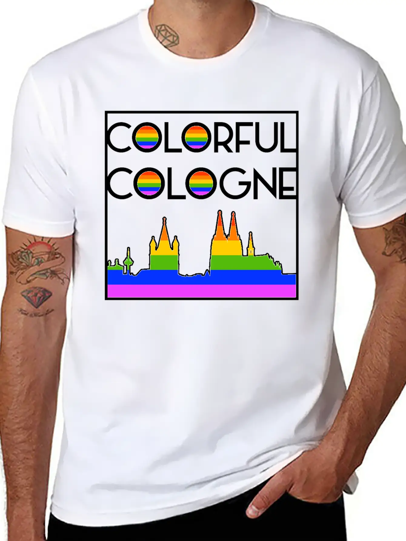 Colorful Cologne LGBT Rainbow Gay Pride Essential Unisex Summer Tee – Soft Cotton Casual Fit