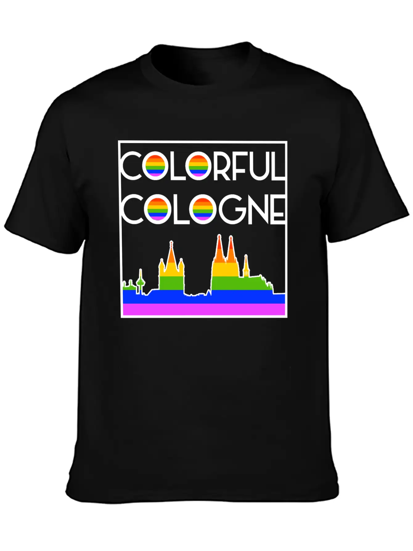 Colorful Cologne LGBT Rainbow Gay Pride Essential Unisex Summer Tee – Soft Cotton Casual Fit