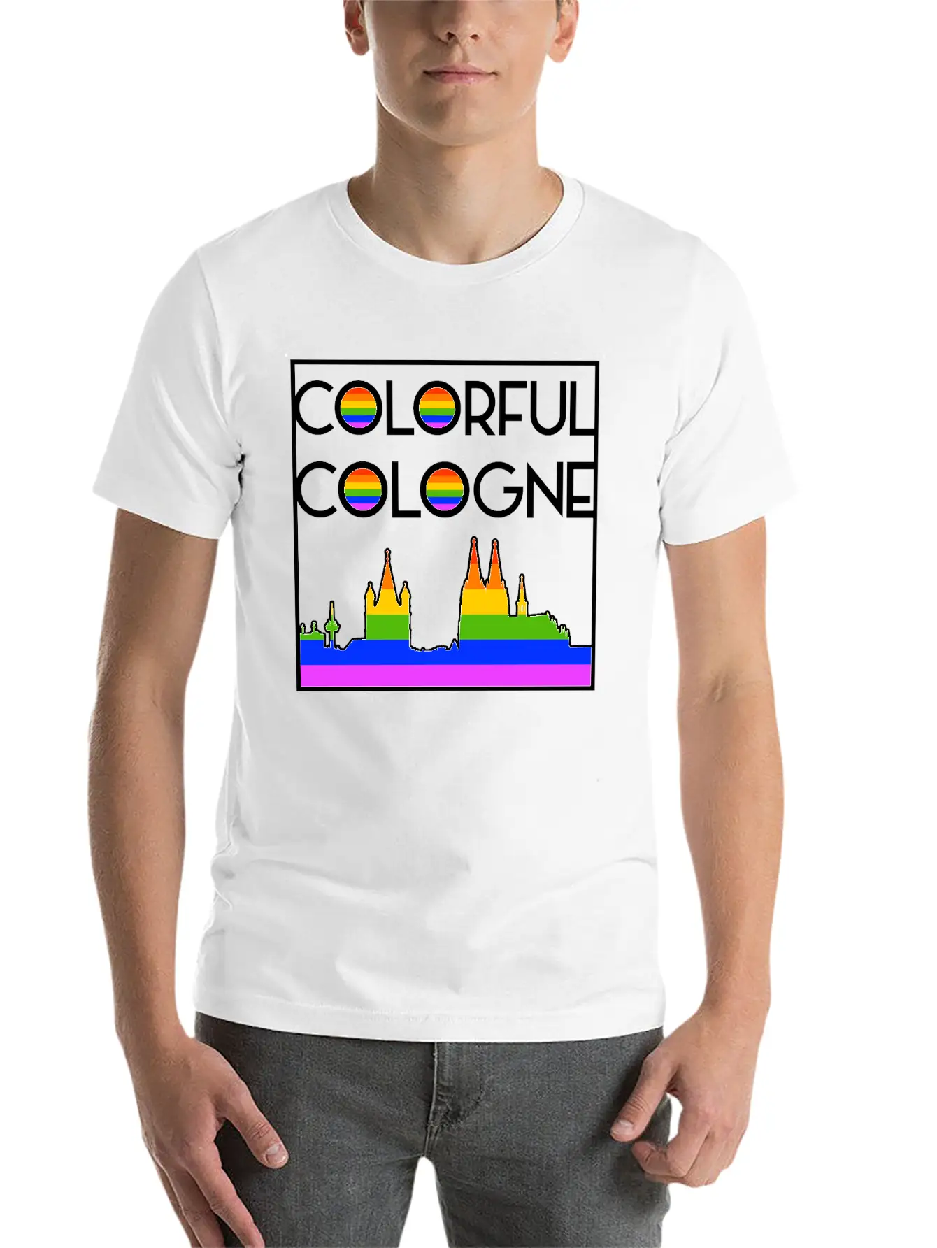 Colorful Cologne LGBT Rainbow Gay Pride Essential Unisex Summer Tee – Soft Cotton Casual Fit