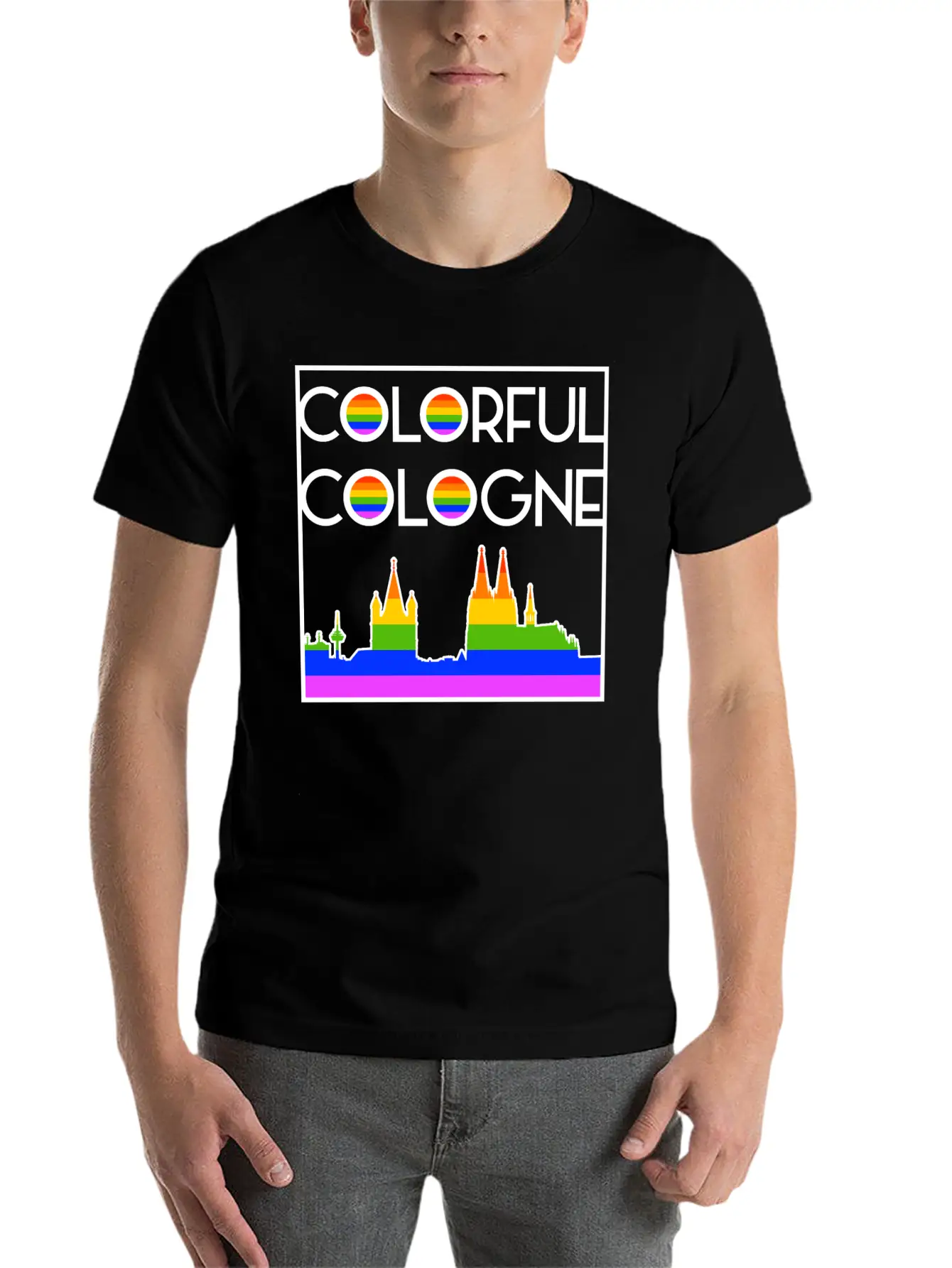 Colorful Cologne LGBT Rainbow Gay Pride Essential Unisex Summer Tee – Soft Cotton Casual Fit