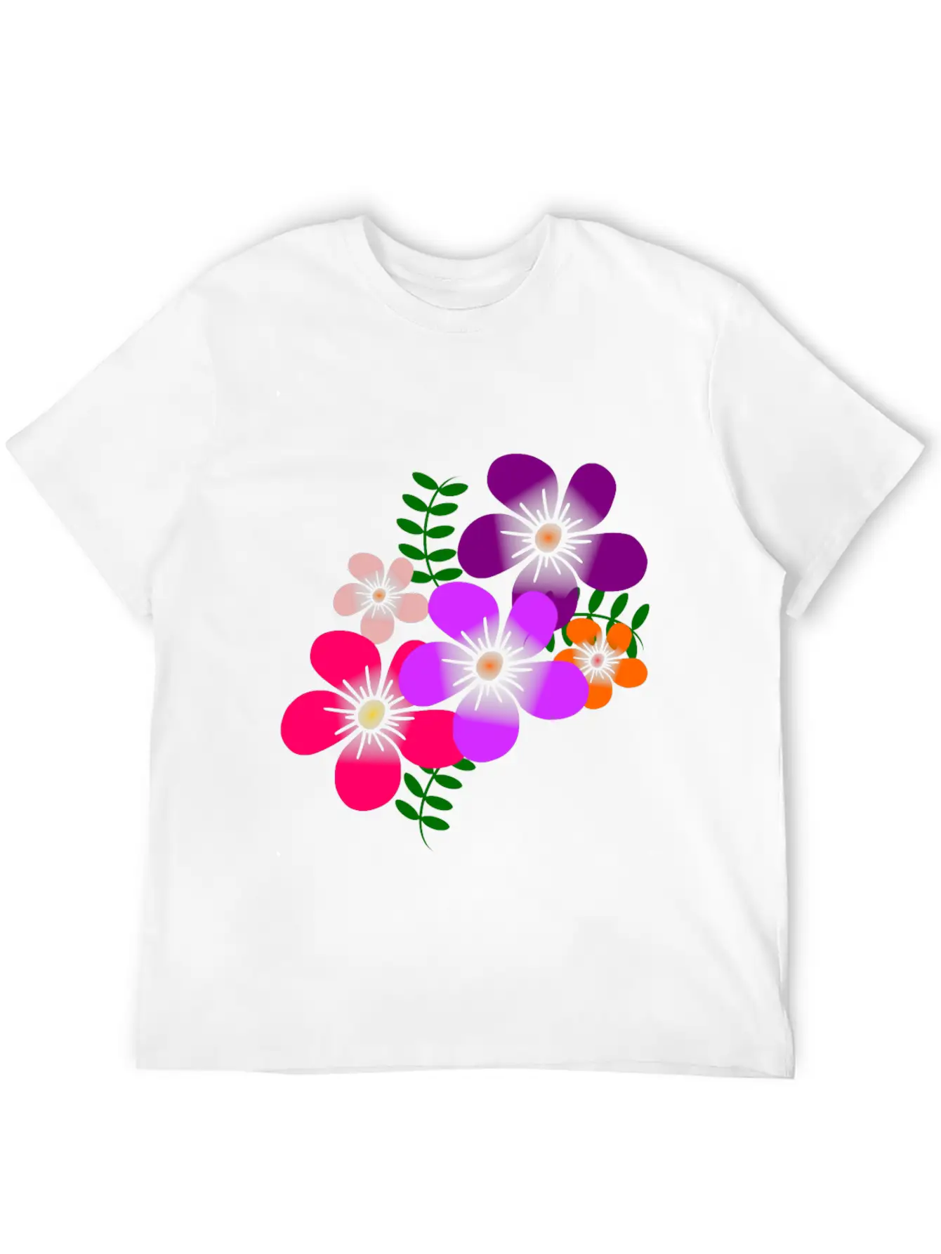 Colorful Flowers, Blooms, Blooming Flower, Petals Basic Graphic T-Shirt – Daily Comfort In Soft Cotton