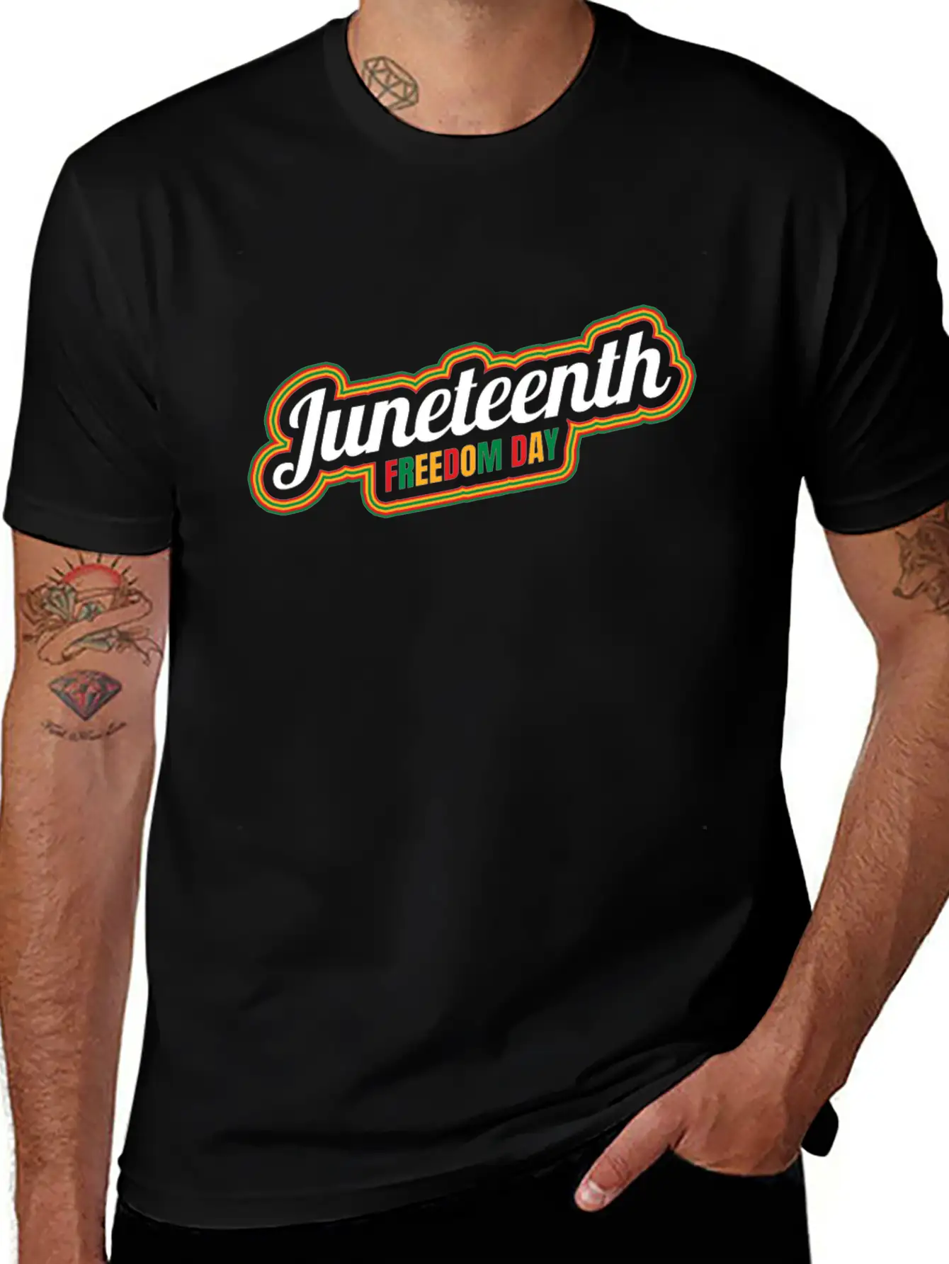 Colorful Freedom Day Logo Juneteenth Comfortable Minimalist Graphic Tee – Summer Style Essential
