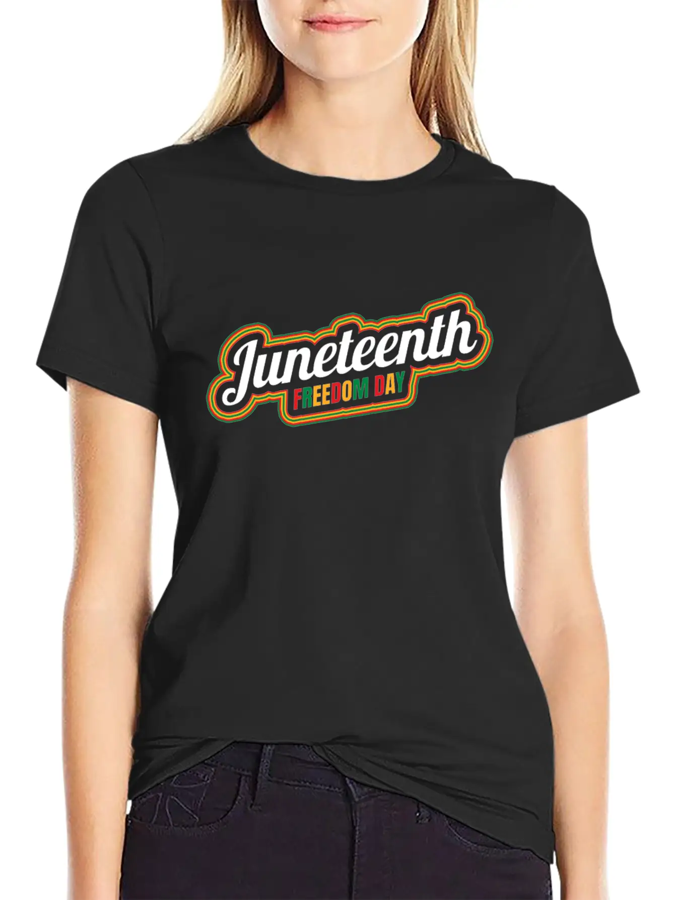 Colorful Freedom Day Logo Juneteenth Comfortable Minimalist Graphic Tee – Summer Style Essential