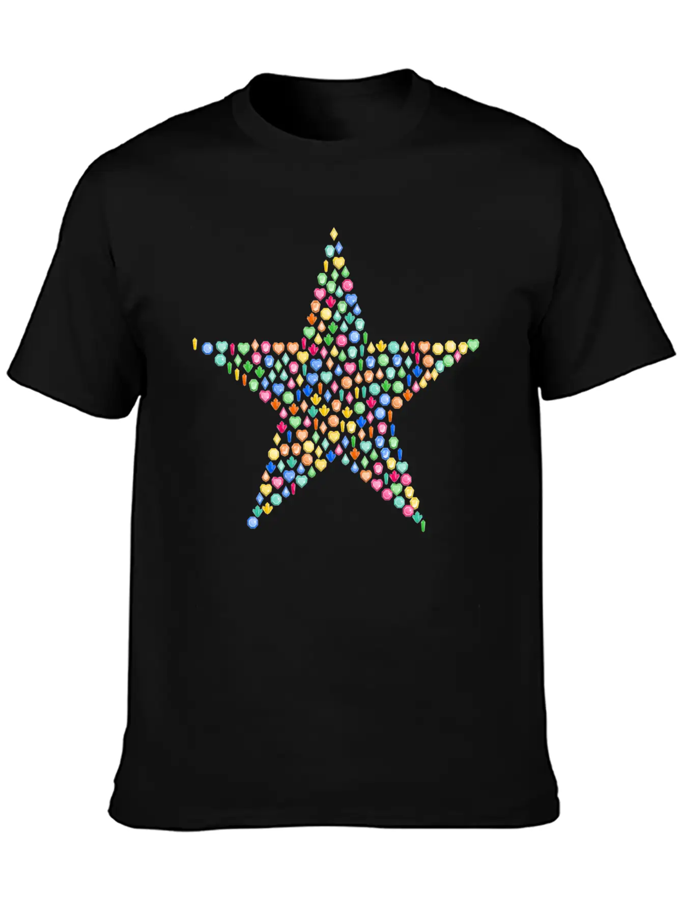 Colorful Gems Star Basic Graphic T-Shirt – Daily Comfort In Soft Cotton