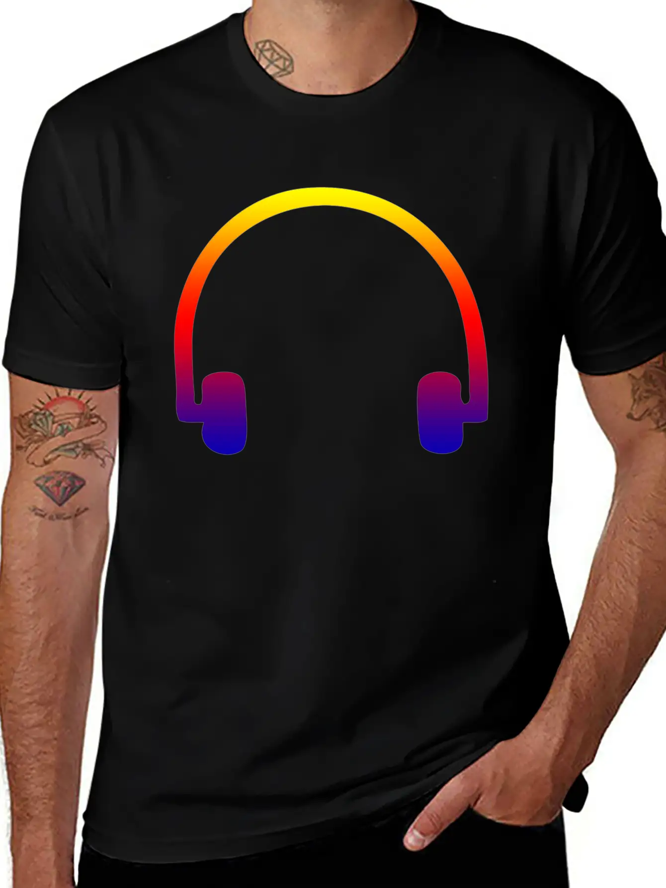 Colorful Headphones Stylish Everyday T-Shirt – Unisex Basic Cotton Tee