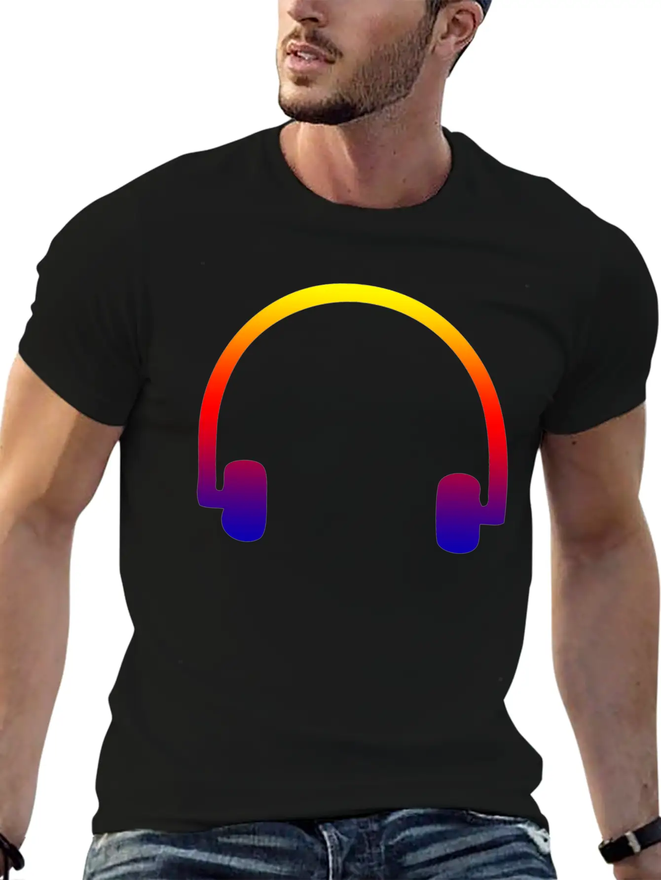 Colorful Headphones Stylish Everyday T-Shirt – Unisex Basic Cotton Tee