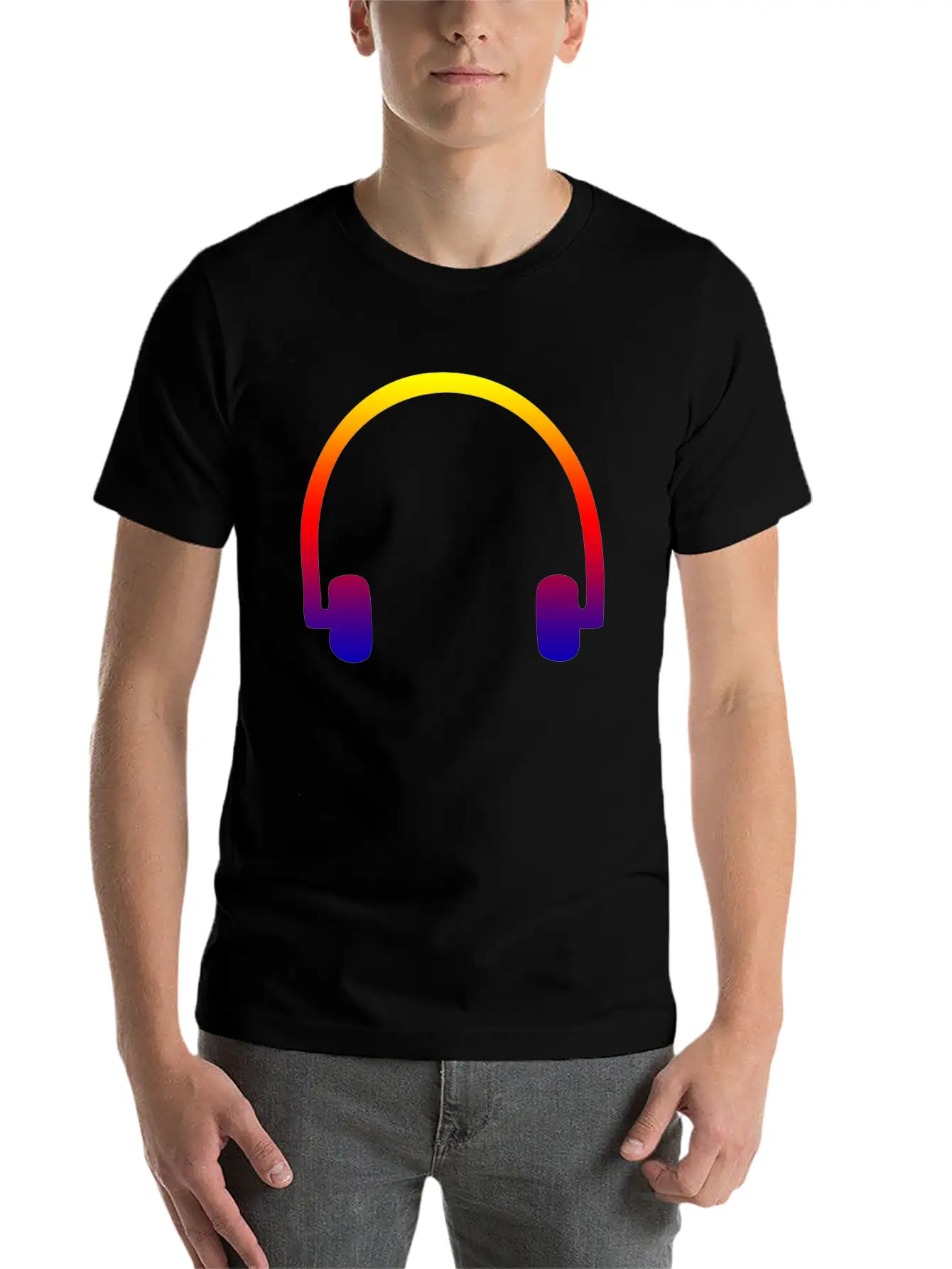Colorful Headphones Stylish Everyday T-Shirt – Unisex Basic Cotton Tee