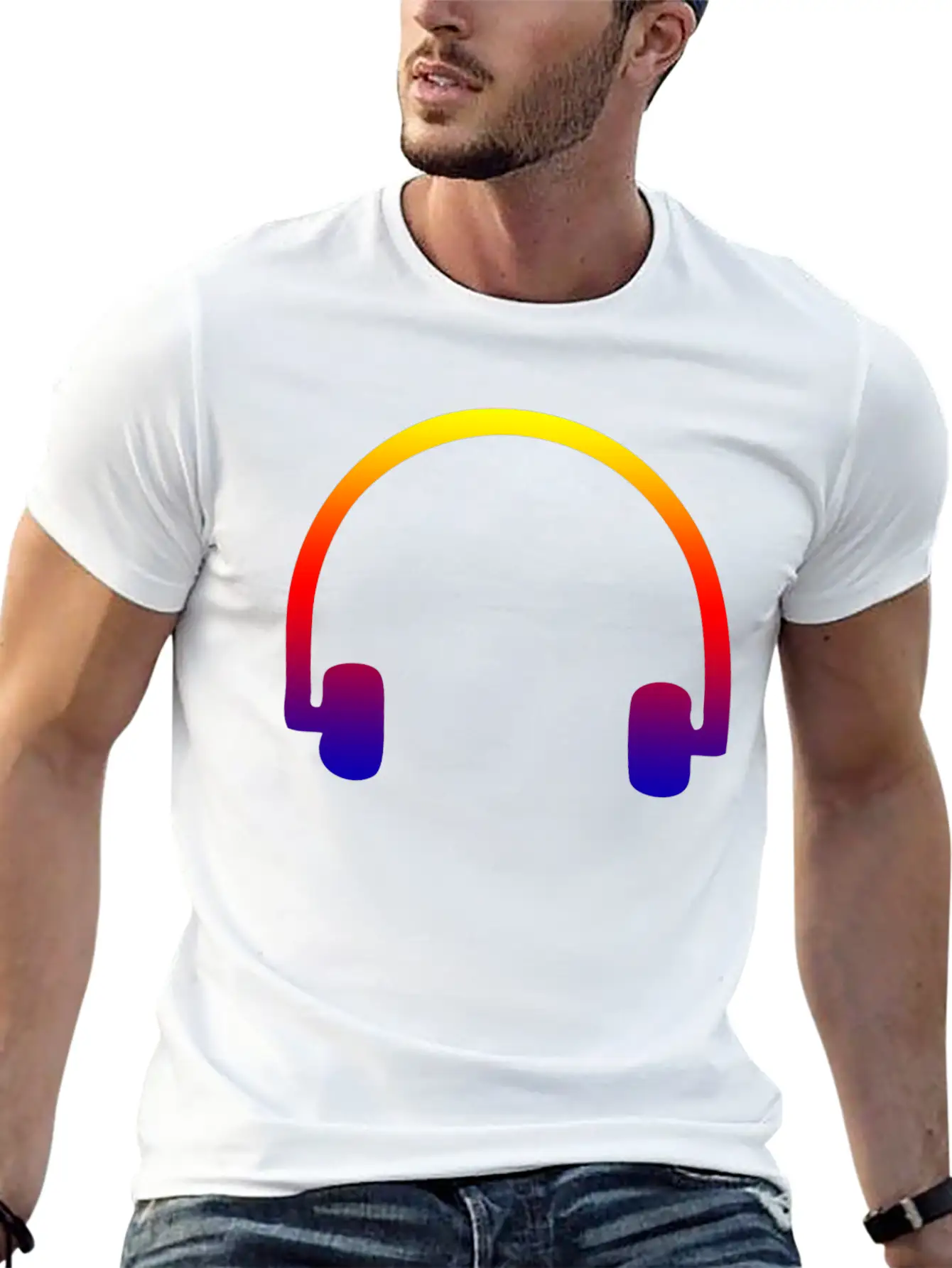 Colorful Headphones Stylish Everyday T-Shirt – Unisex Basic Cotton Tee