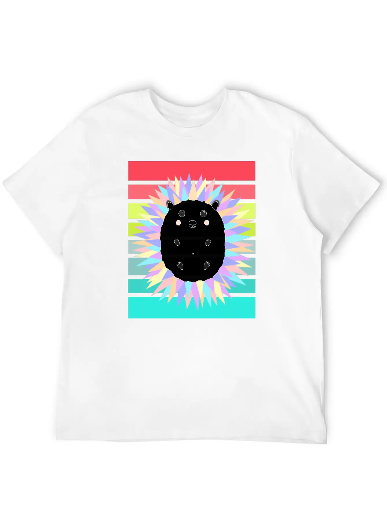 Colorful Hedgehog In The Sunset Stylish Everyday T-Shirt – Unisex Basic Cotton Tee