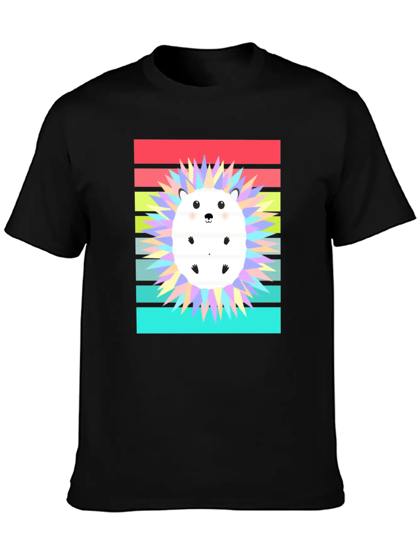 Colorful Hedgehog In The Sunset Stylish Everyday T-Shirt – Unisex Basic Cotton Tee
