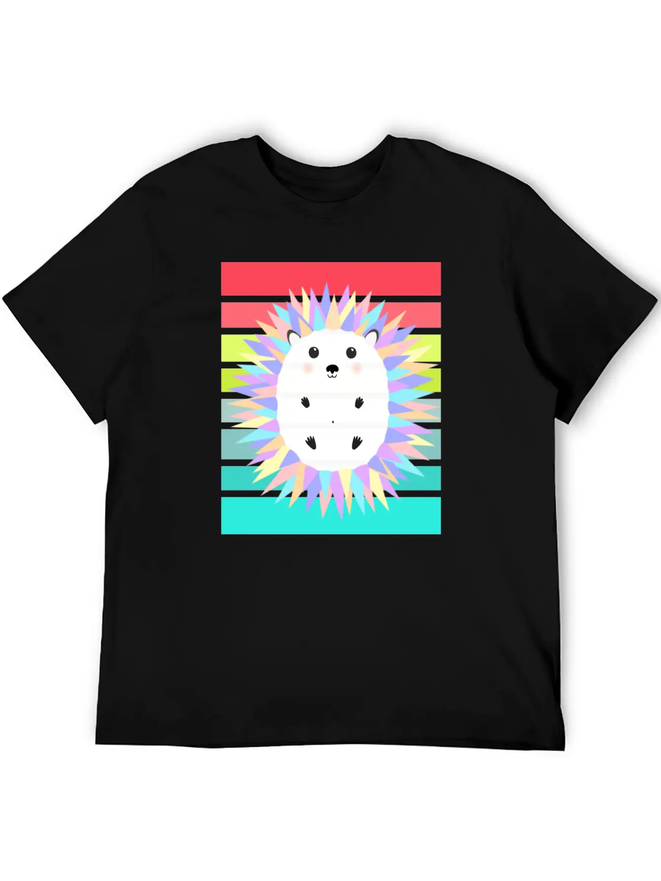 Colorful Hedgehog In The Sunset Stylish Everyday T-Shirt – Unisex Basic Cotton Tee