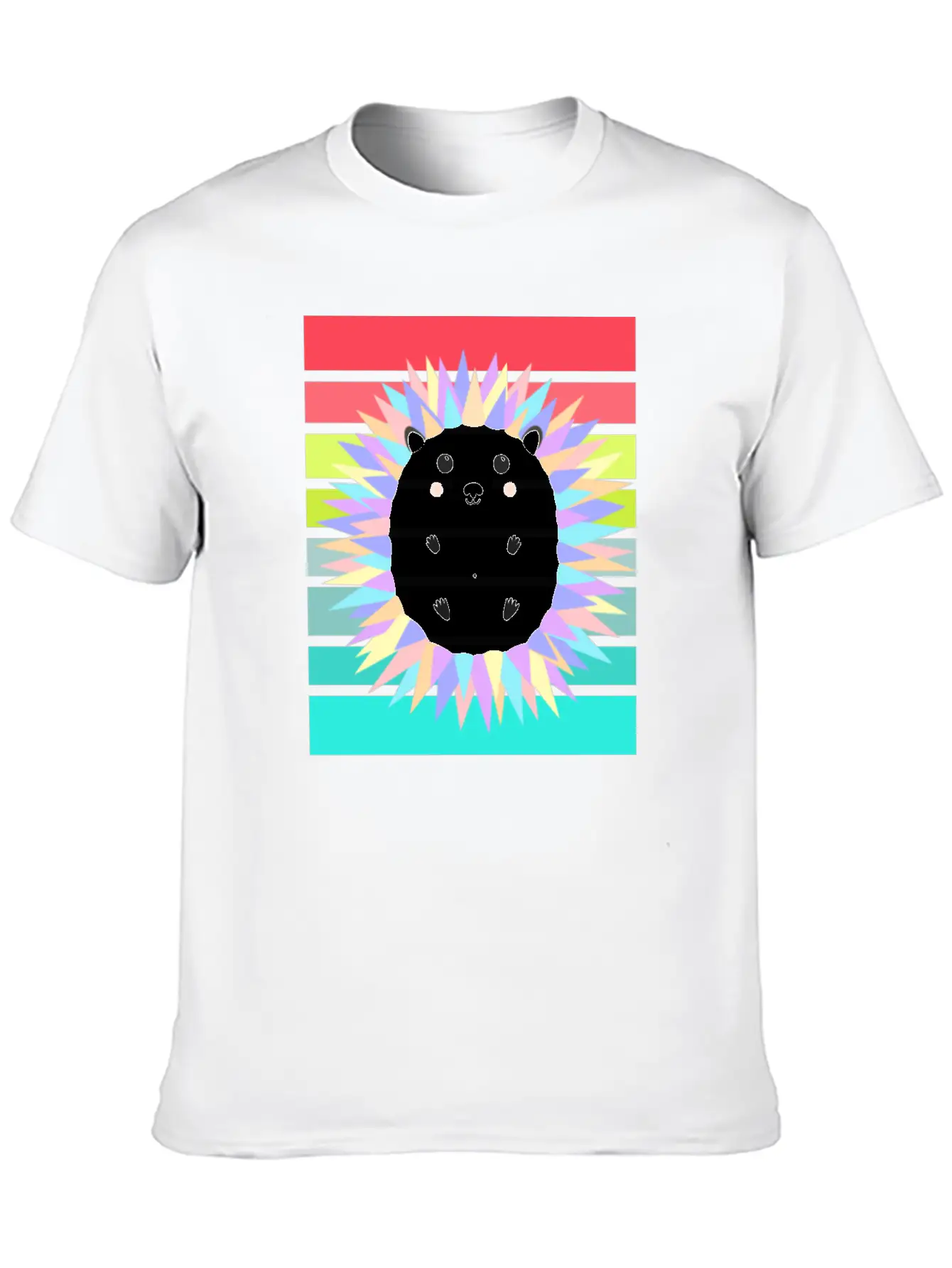 Colorful Hedgehog In The Sunset Stylish Everyday T-Shirt – Unisex Basic Cotton Tee