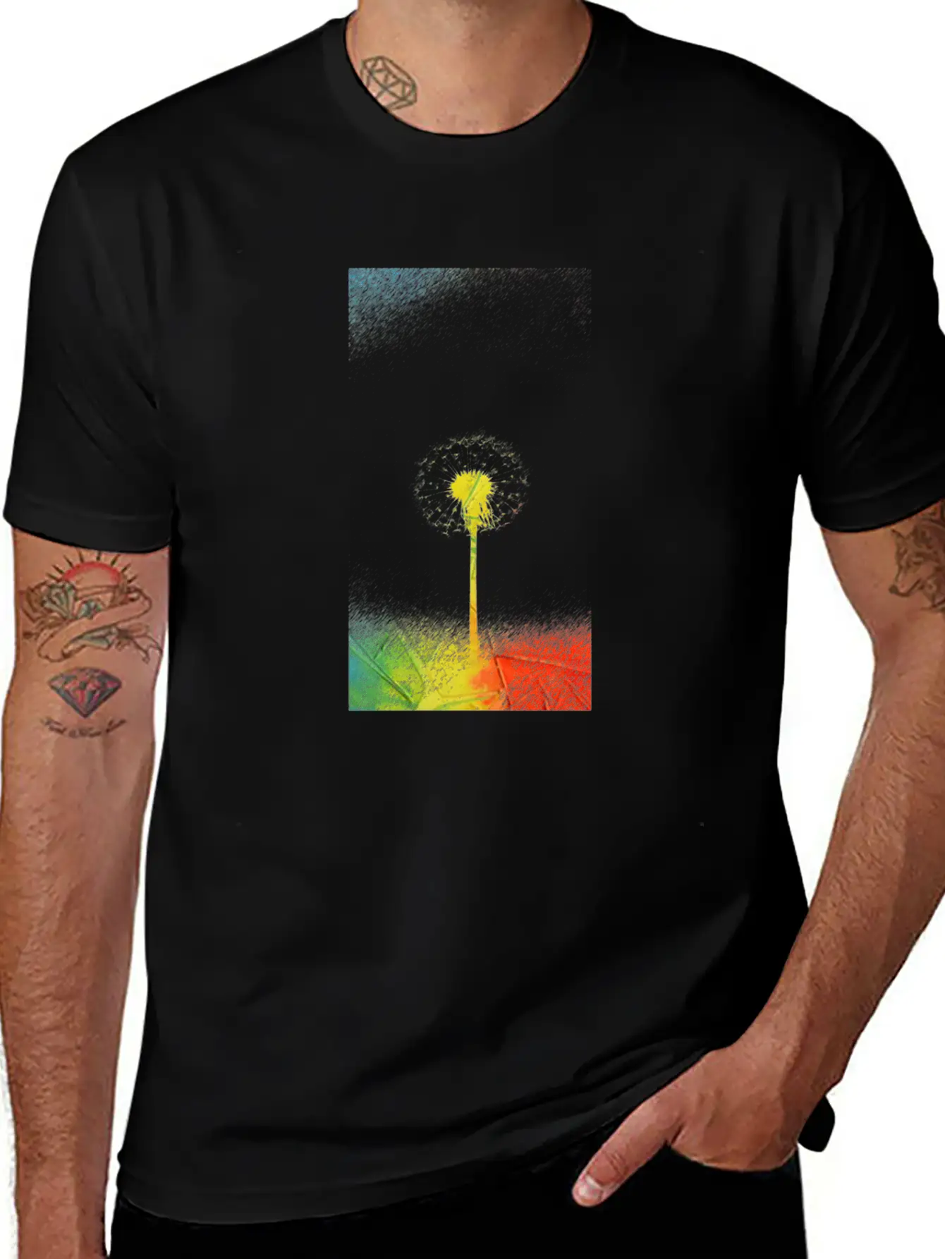 Colorful Painting Comfortable Minimalist Graphic Tee – Summer Style Essential