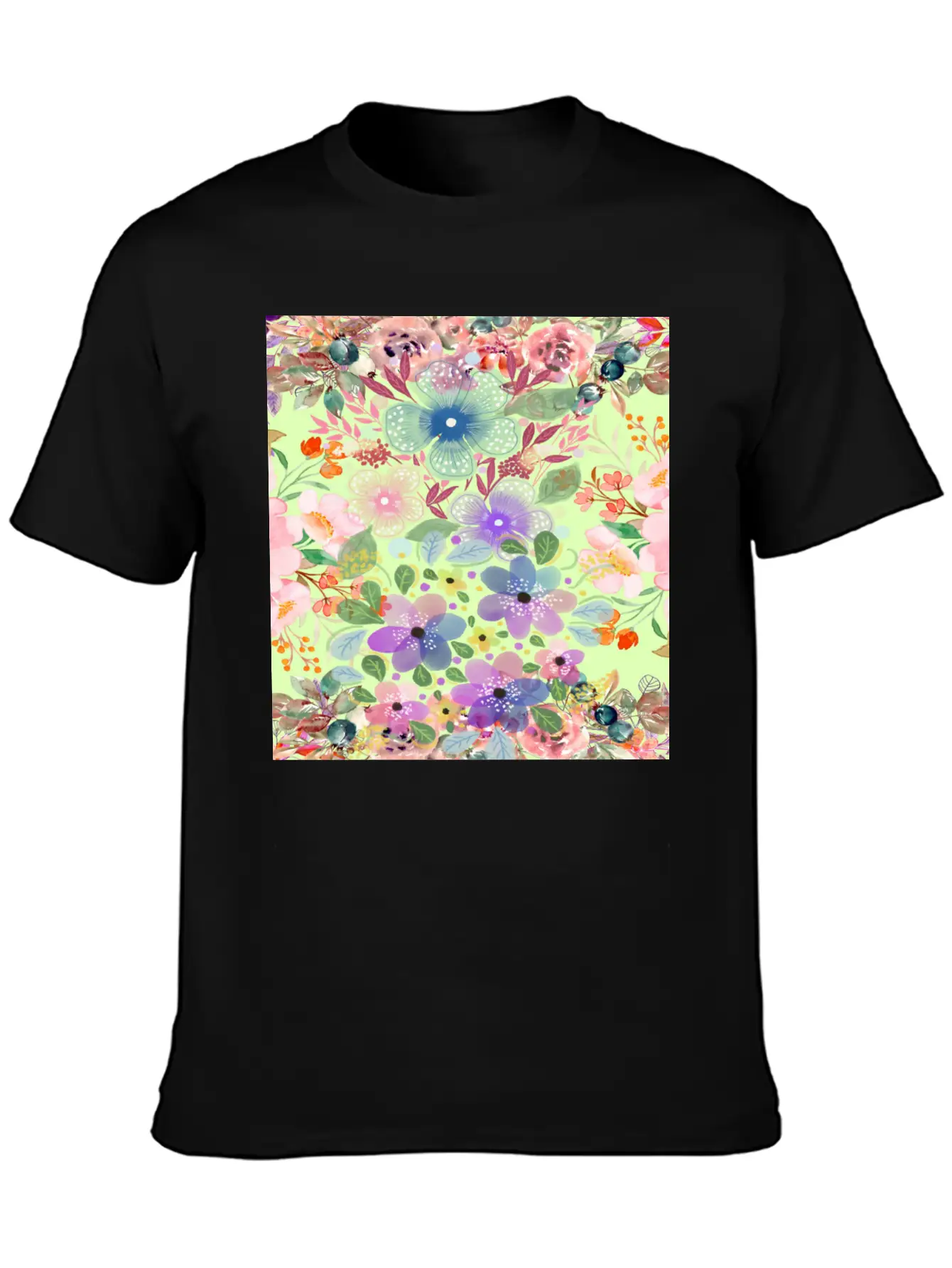 Colrful Floral Pattern Basic Graphic T-Shirt – Daily Comfort In Soft Cotton