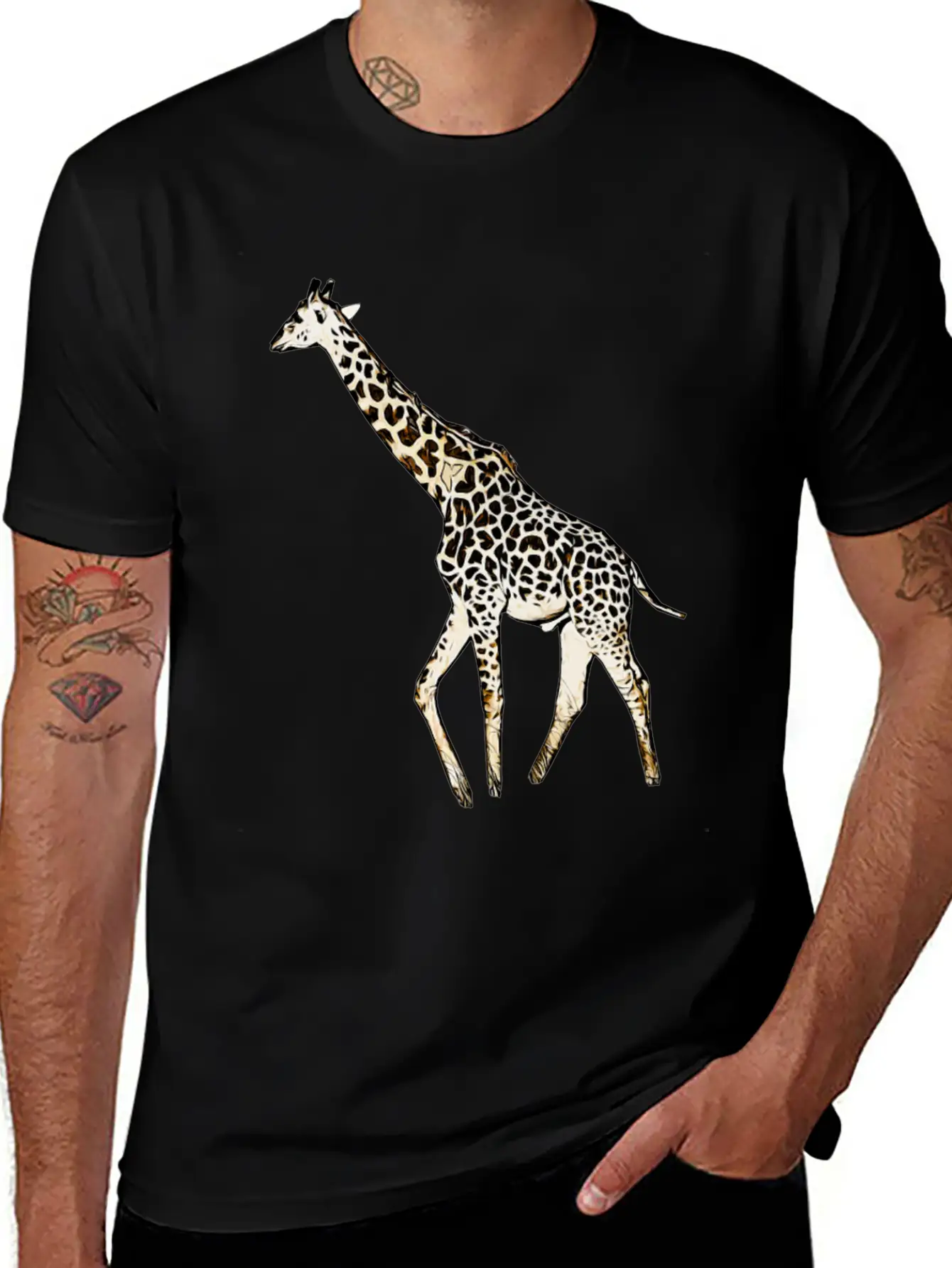 Comic Giraffe Stylish Everyday T-Shirt – Unisex Basic Cotton Tee
