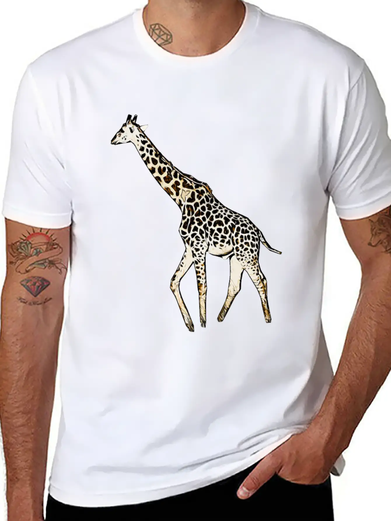 Comic Giraffe Stylish Everyday T-Shirt – Unisex Basic Cotton Tee