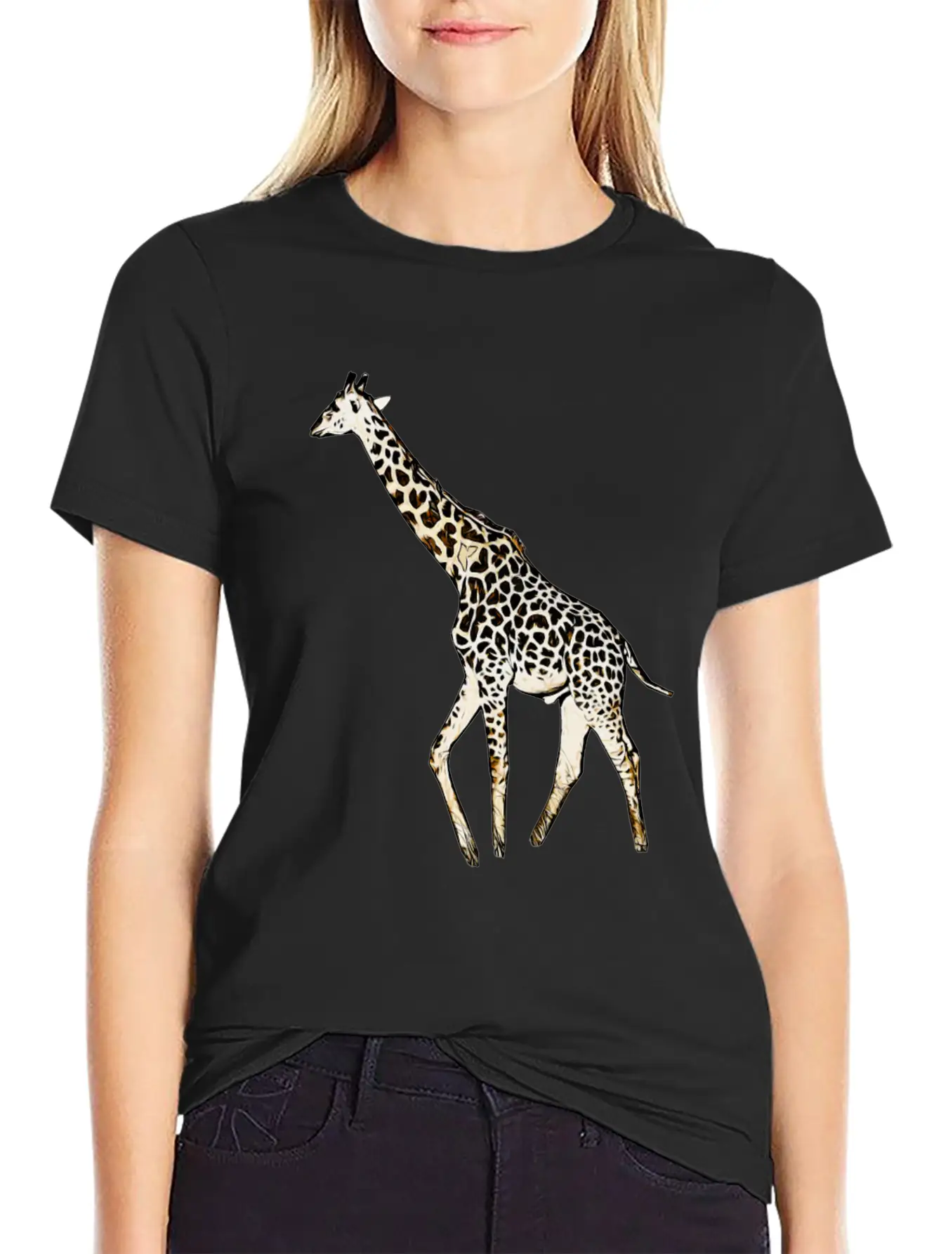 Comic Giraffe Stylish Everyday T-Shirt – Unisex Basic Cotton Tee