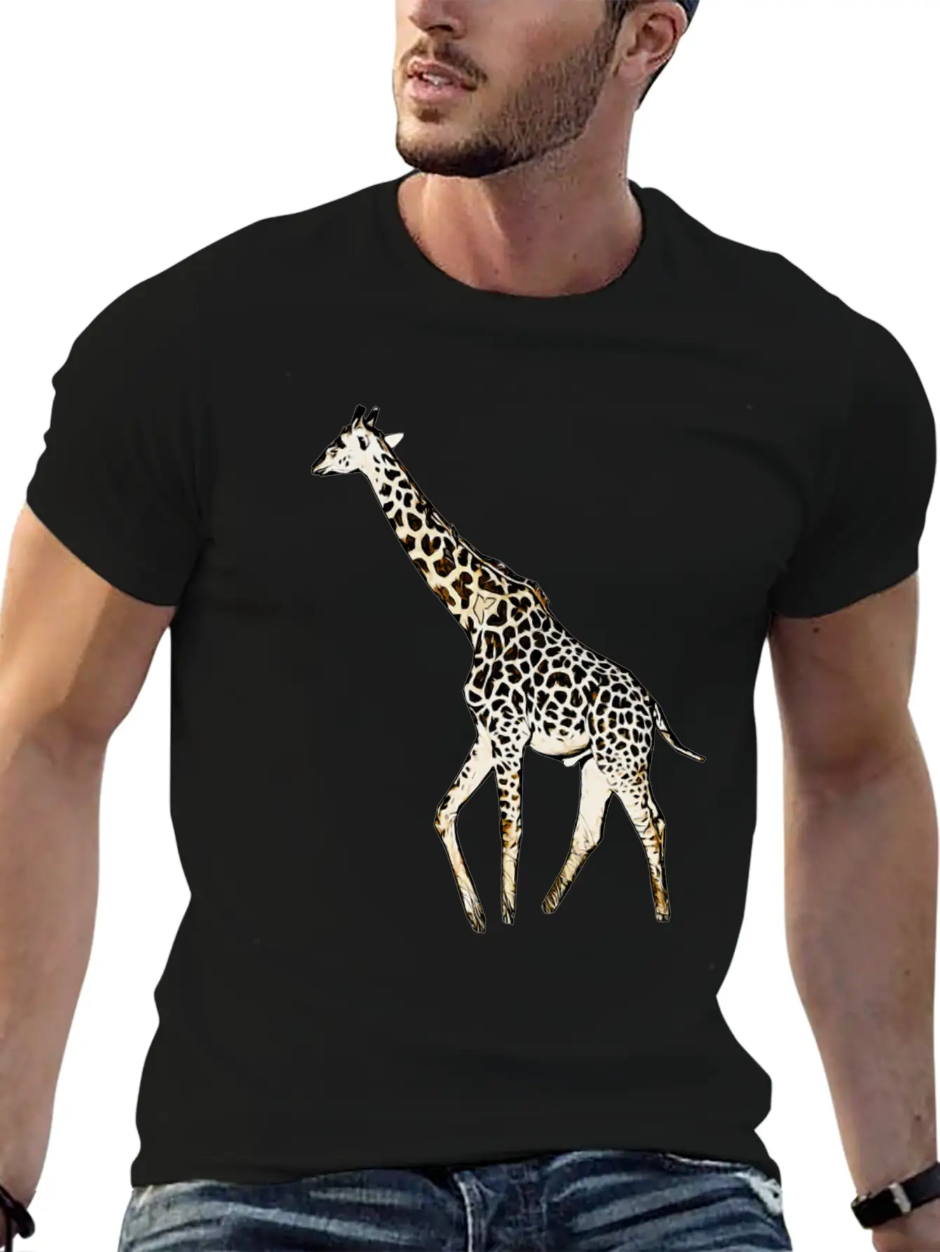 Comic Giraffe Stylish Everyday T-Shirt – Unisex Basic Cotton Tee