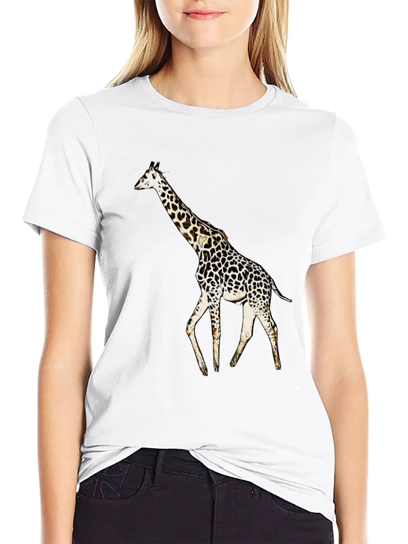 Comic Giraffe Stylish Everyday T-Shirt – Unisex Basic Cotton Tee