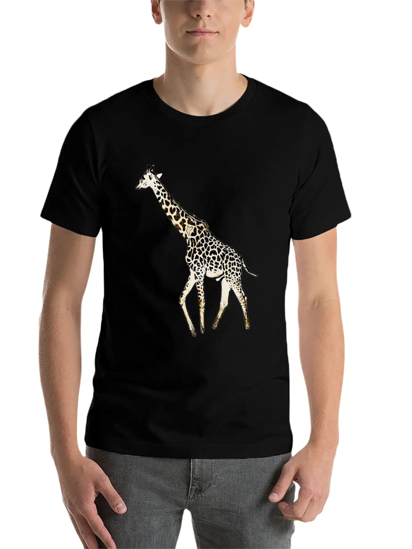 Comic Giraffe Stylish Everyday T-Shirt – Unisex Basic Cotton Tee