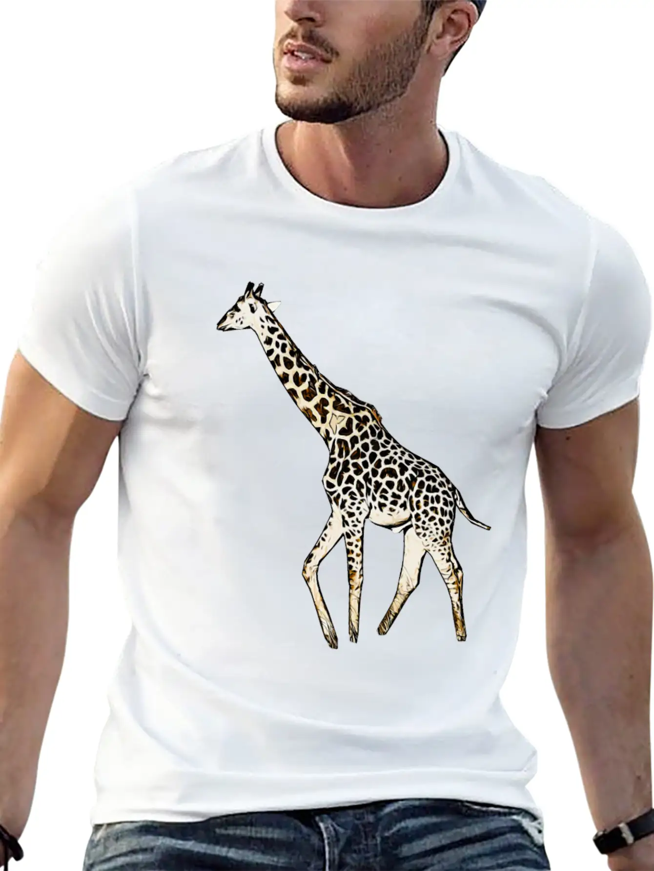 Comic Giraffe Stylish Everyday T-Shirt – Unisex Basic Cotton Tee
