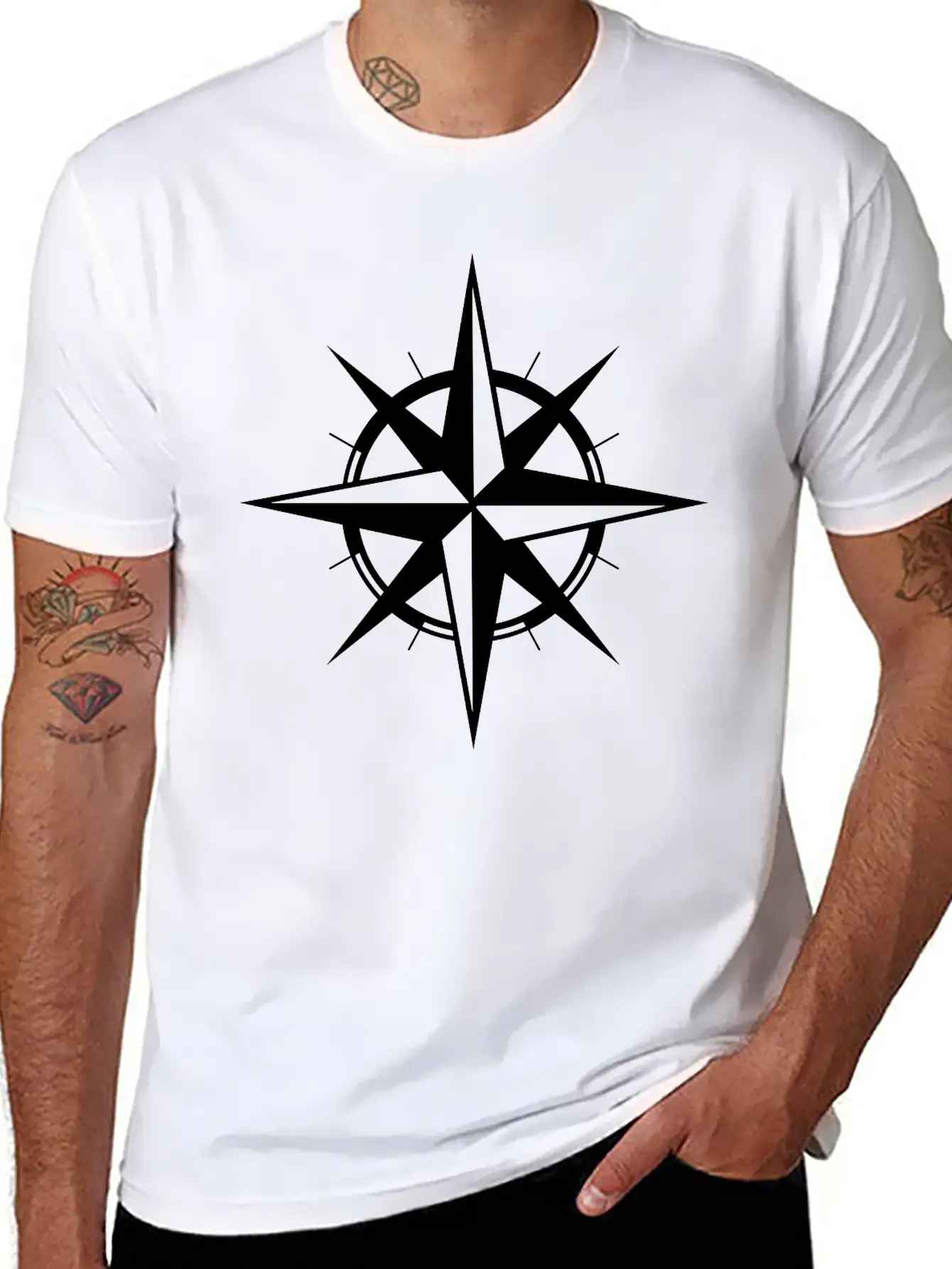 Compass Basic Graphic T-Shirt – Daily Comfort In Soft Cotton