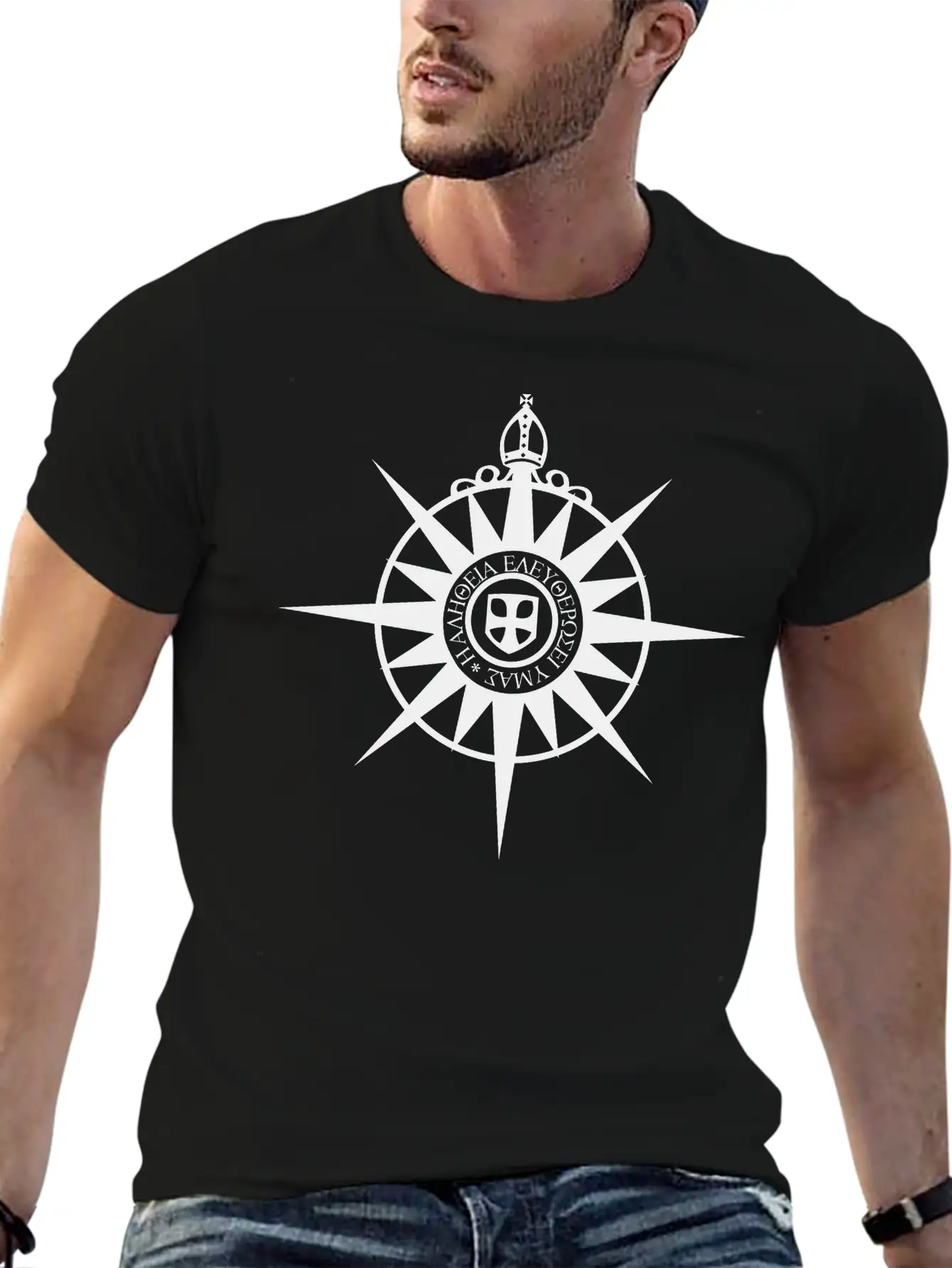 Compass Rose Unisex Short Sleeve Soft Cotton T-Shirt – Casual Everyday Wear