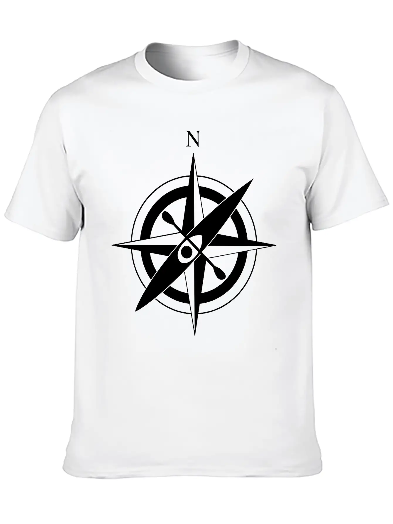 Compass Rose With Kayak Basic Graphic T-Shirt – Daily Comfort In Soft Cotton