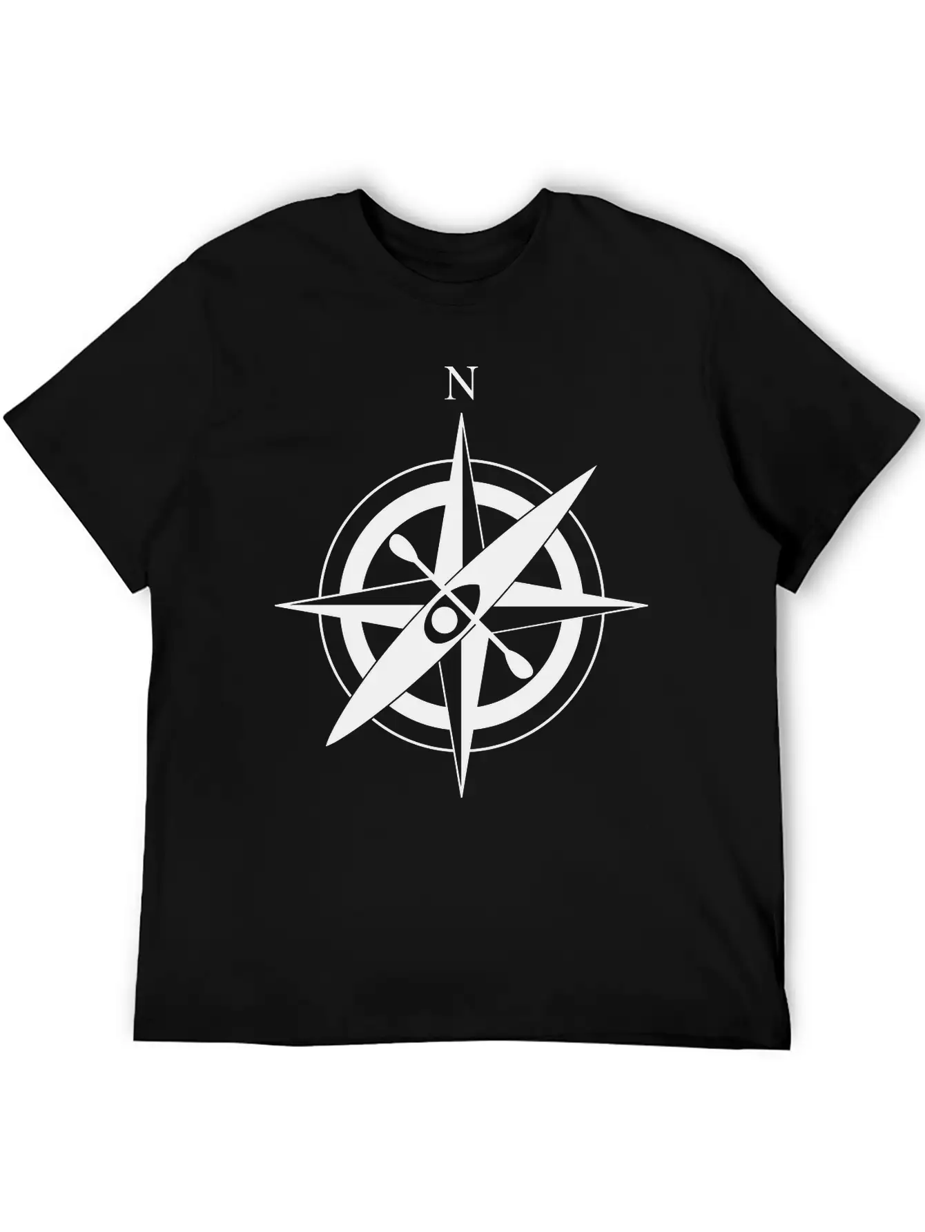 Compass Rose With Kayak Basic Graphic T-Shirt – Daily Comfort In Soft Cotton