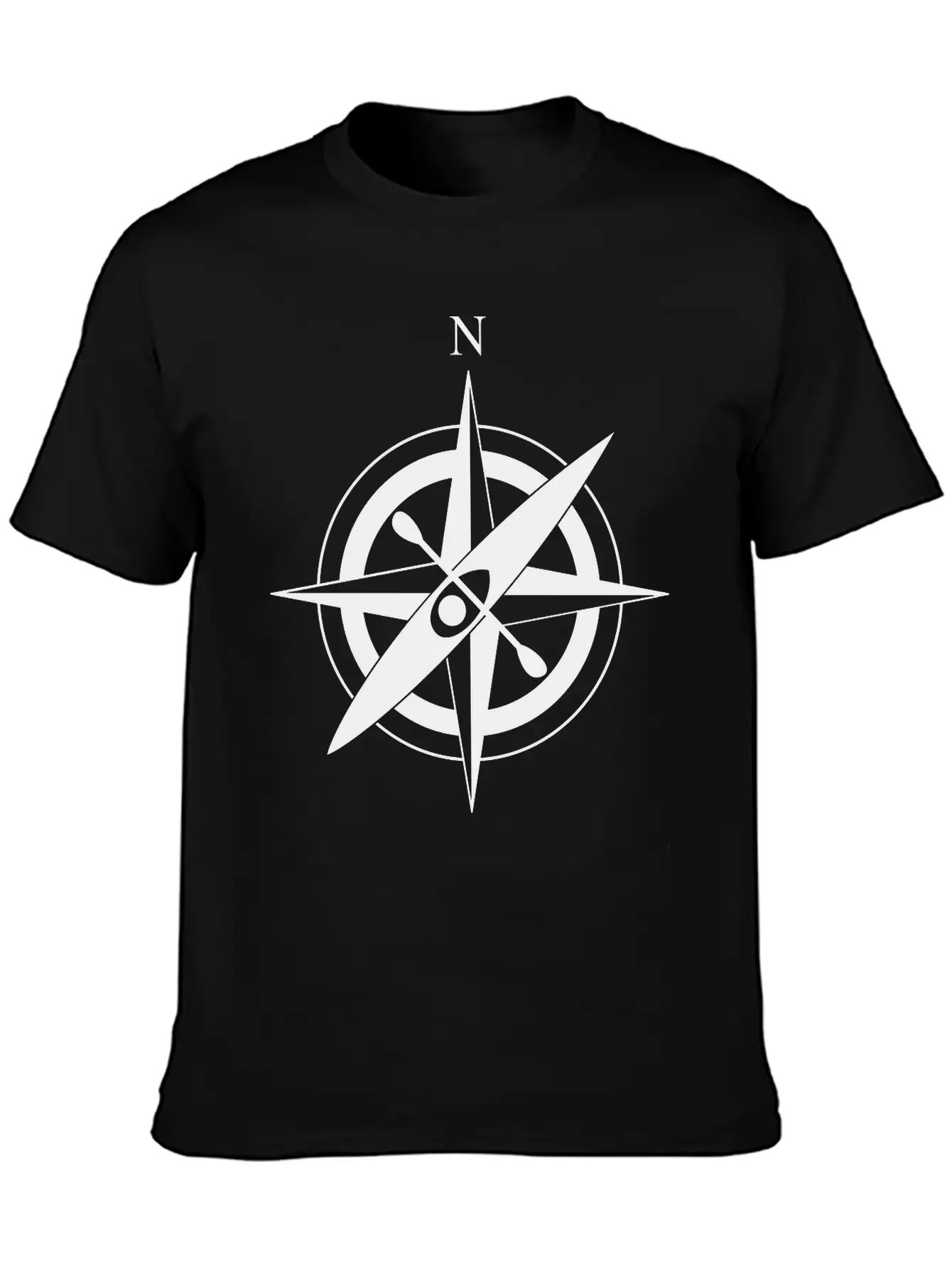 Compass Rose With Kayak Basic Graphic T-Shirt – Daily Comfort In Soft Cotton