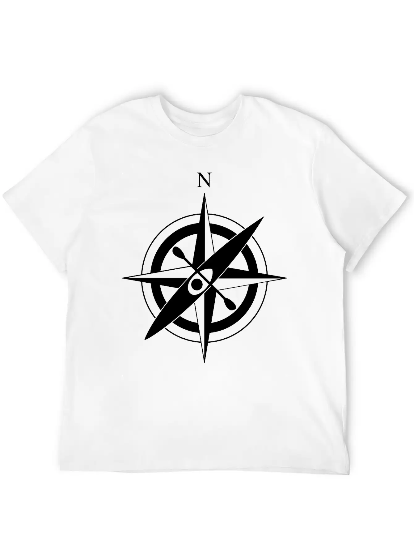 Compass Rose With Kayak Basic Graphic T-Shirt – Daily Comfort In Soft Cotton