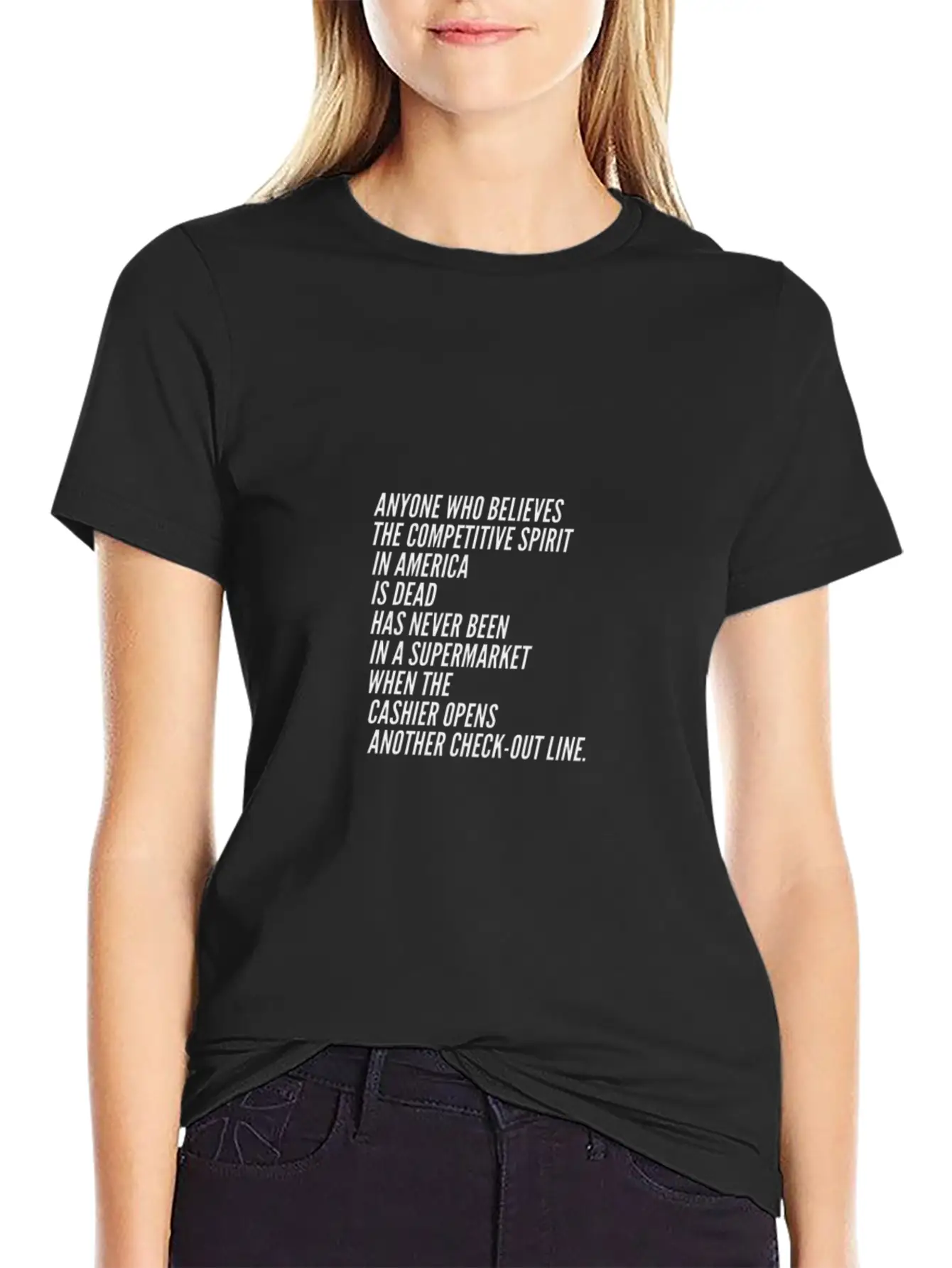 Competition America USA Funny Sayings Supermarket Essential Unisex Summer Tee – Soft Cotton Casual Fit