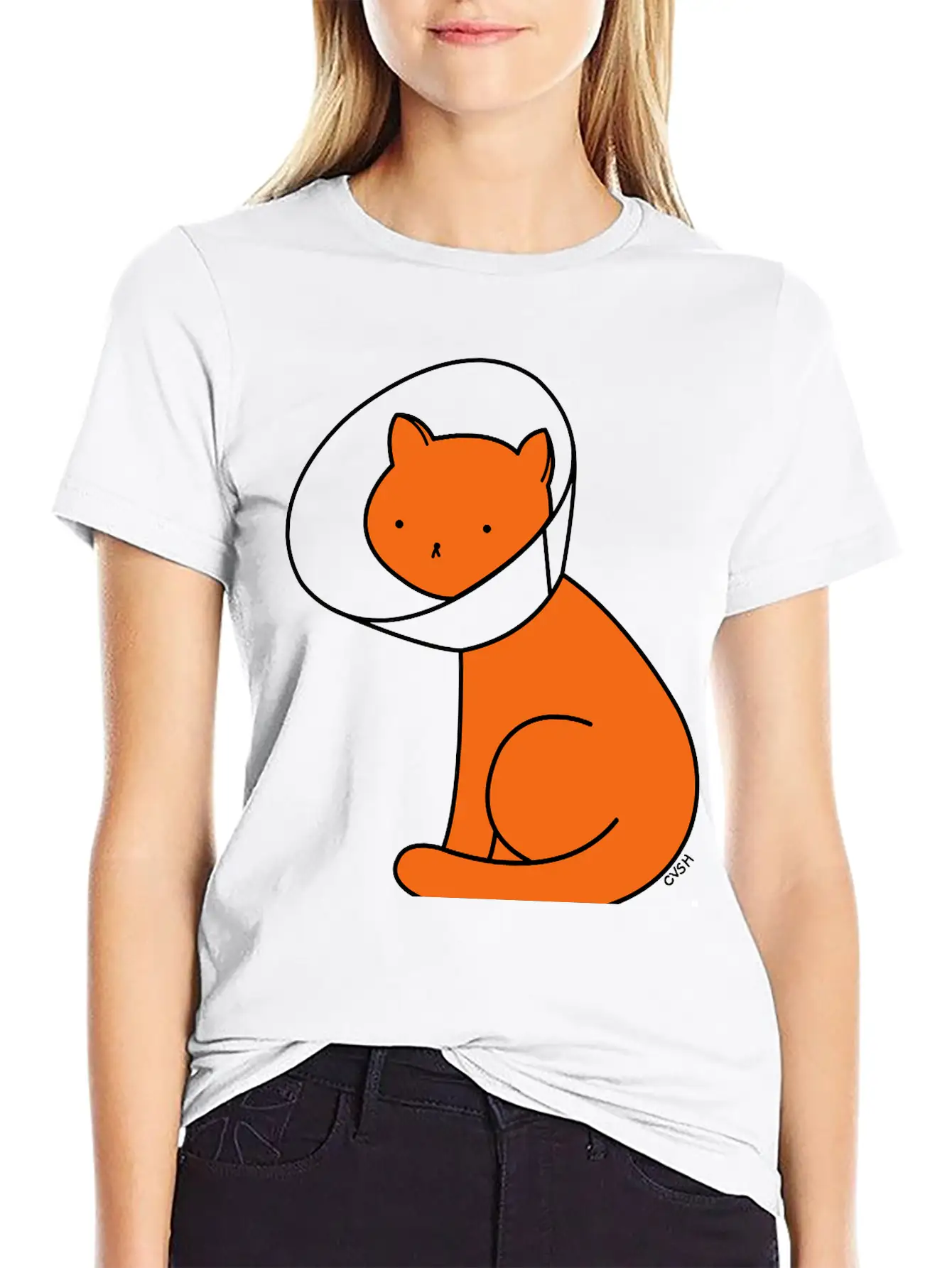 Cone Of Shame Cat Versus Humans Mp Basic Graphic T-Shirt – Daily Comfort In Soft Cotton