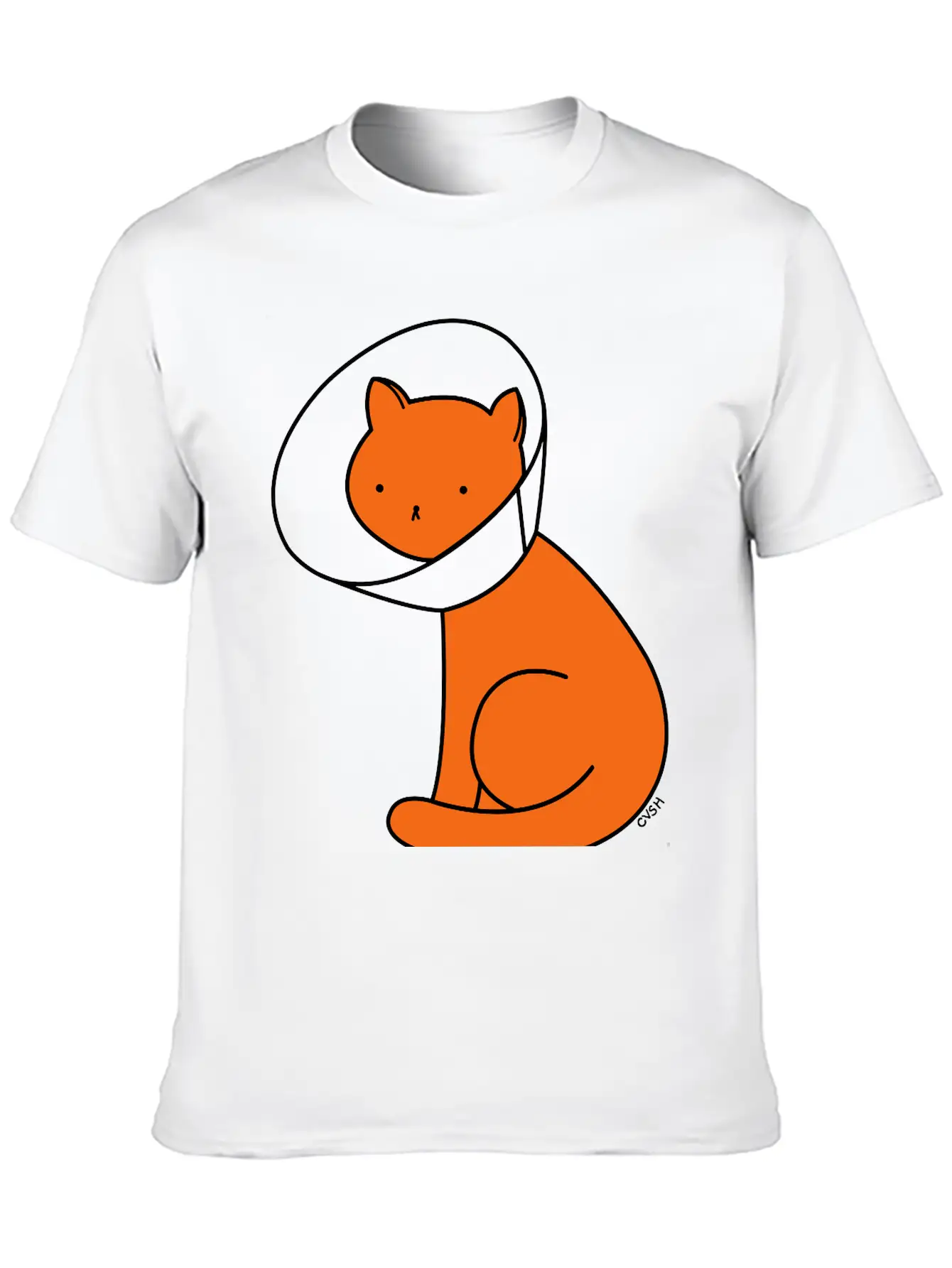 Cone Of Shame Cat Versus Humans Mp Basic Graphic T-Shirt – Daily Comfort In Soft Cotton