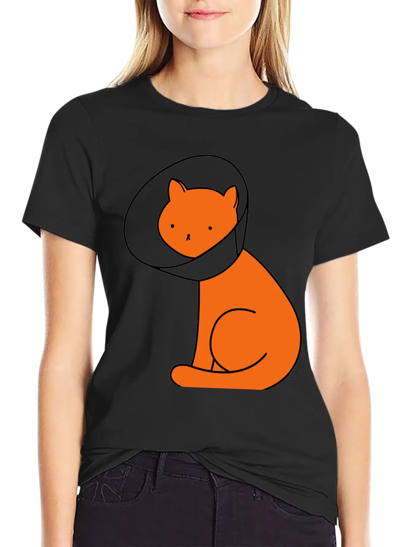 Cone Of Shame Cat Versus Humans Mp Basic Graphic T-Shirt – Daily Comfort In Soft Cotton