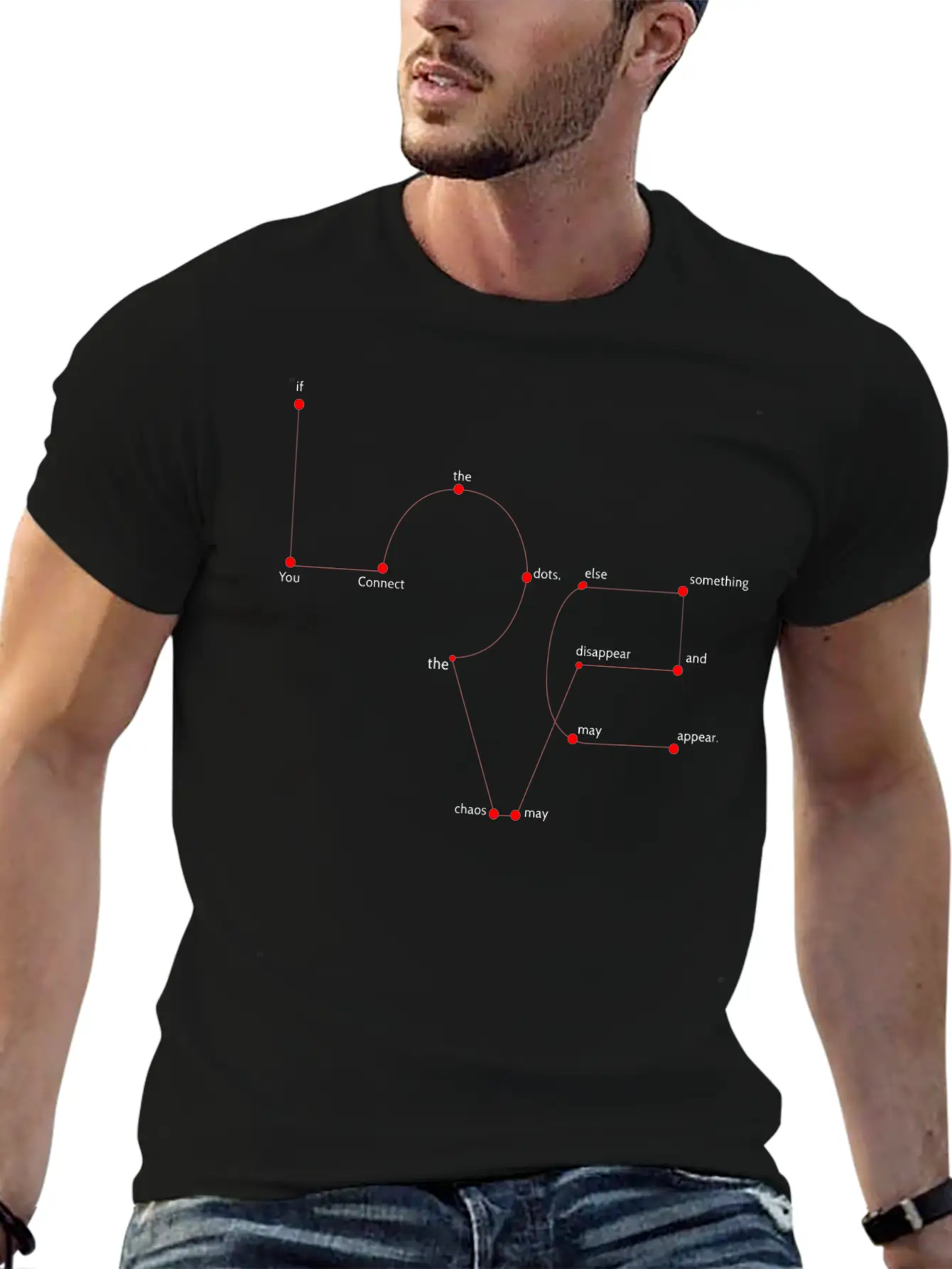 Connect Dots Love Design Stylish Everyday T-Shirt – Unisex Basic Cotton Tee
