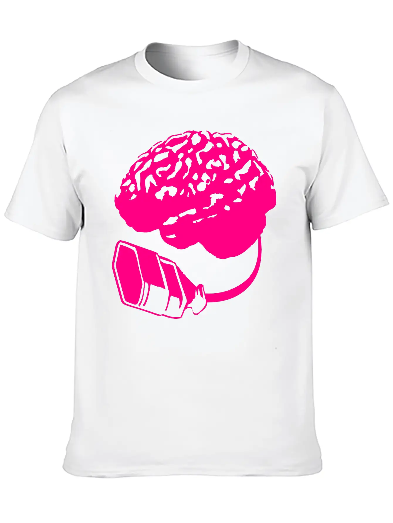 Connecting Thinking Brain Power Plug Electronicall Basic Graphic T-Shirt – Daily Comfort In Soft Cotton