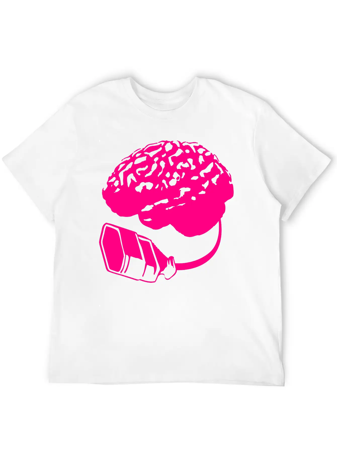 Connecting Thinking Brain Power Plug Electronicall Basic Graphic T-Shirt – Daily Comfort In Soft Cotton