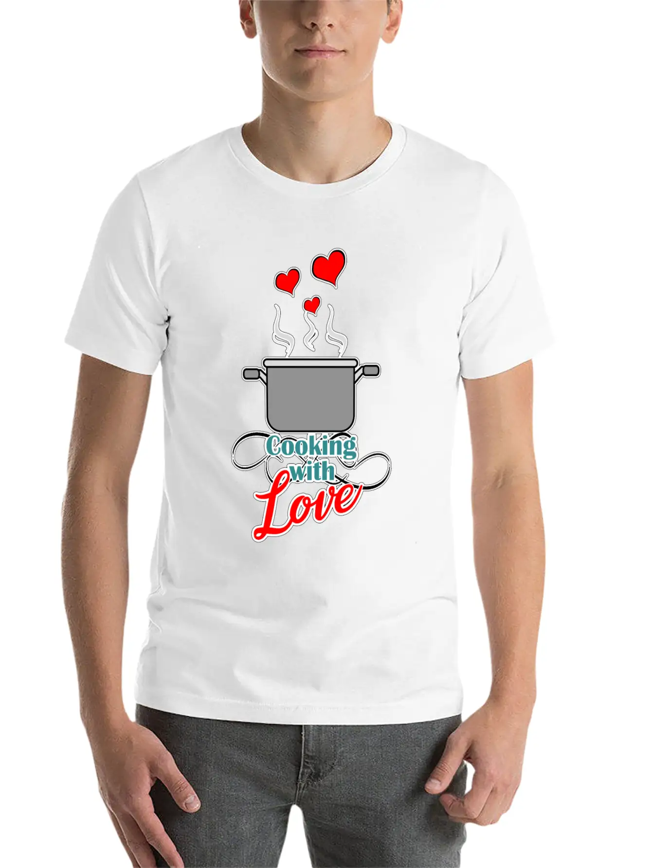 Cooking With Love - With Love Cooking Timeless Short Sleeve Tee – Comfy And Minimalist Design