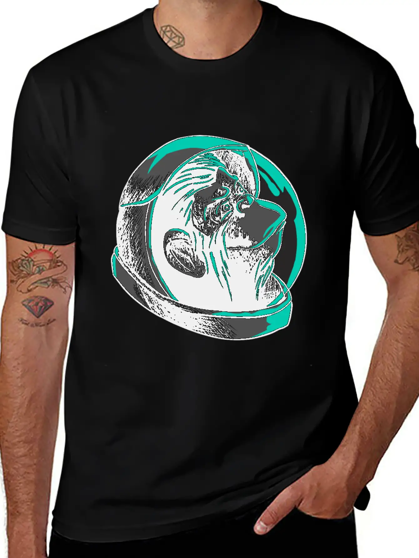 Cool Astronaut Monkey Head T-Shirt - Funny Ape Comfortable Minimalist Graphic Tee – Summer Style Essential