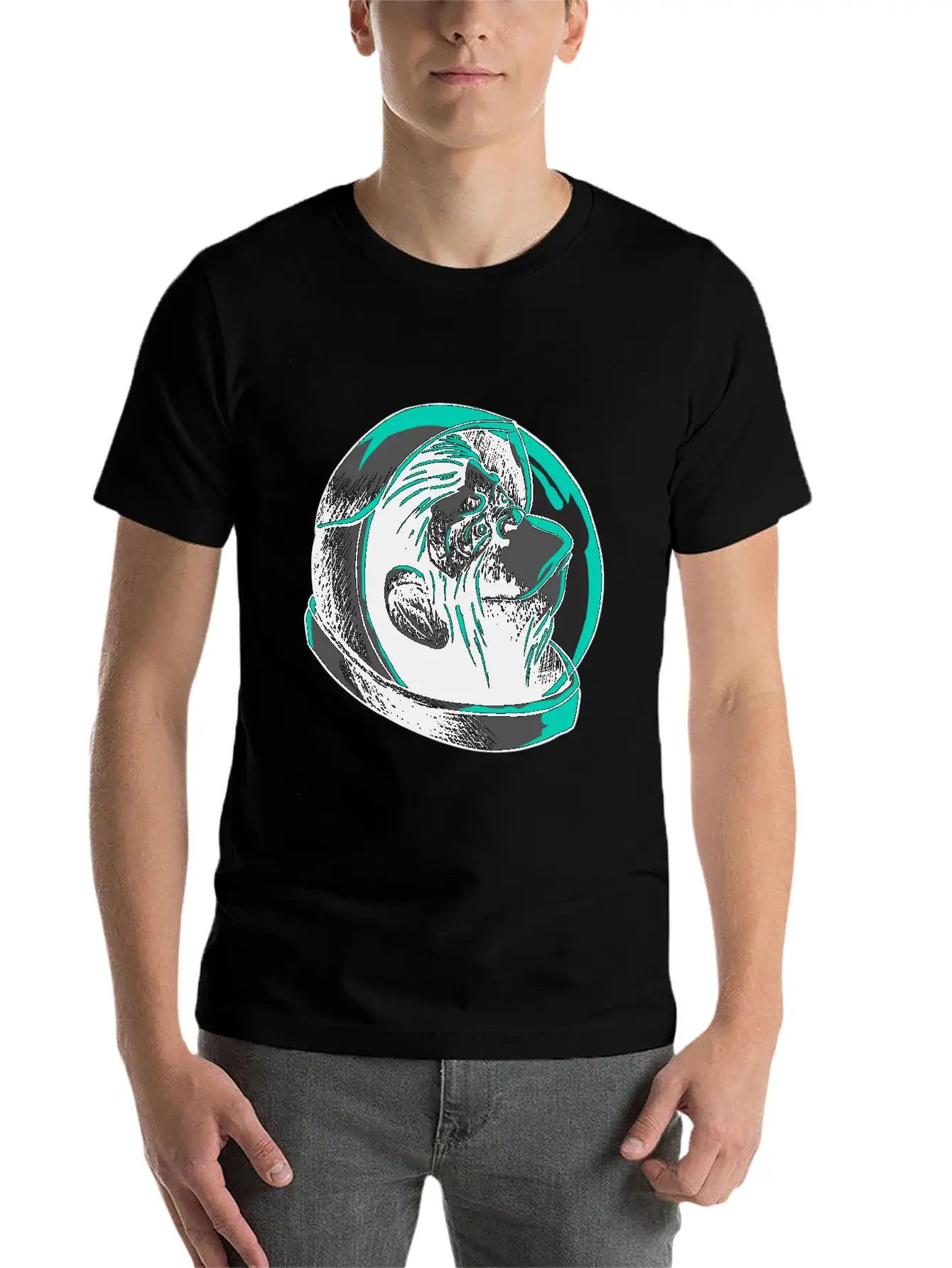 Cool Astronaut Monkey Head T-Shirt - Funny Ape Comfortable Minimalist Graphic Tee – Summer Style Essential