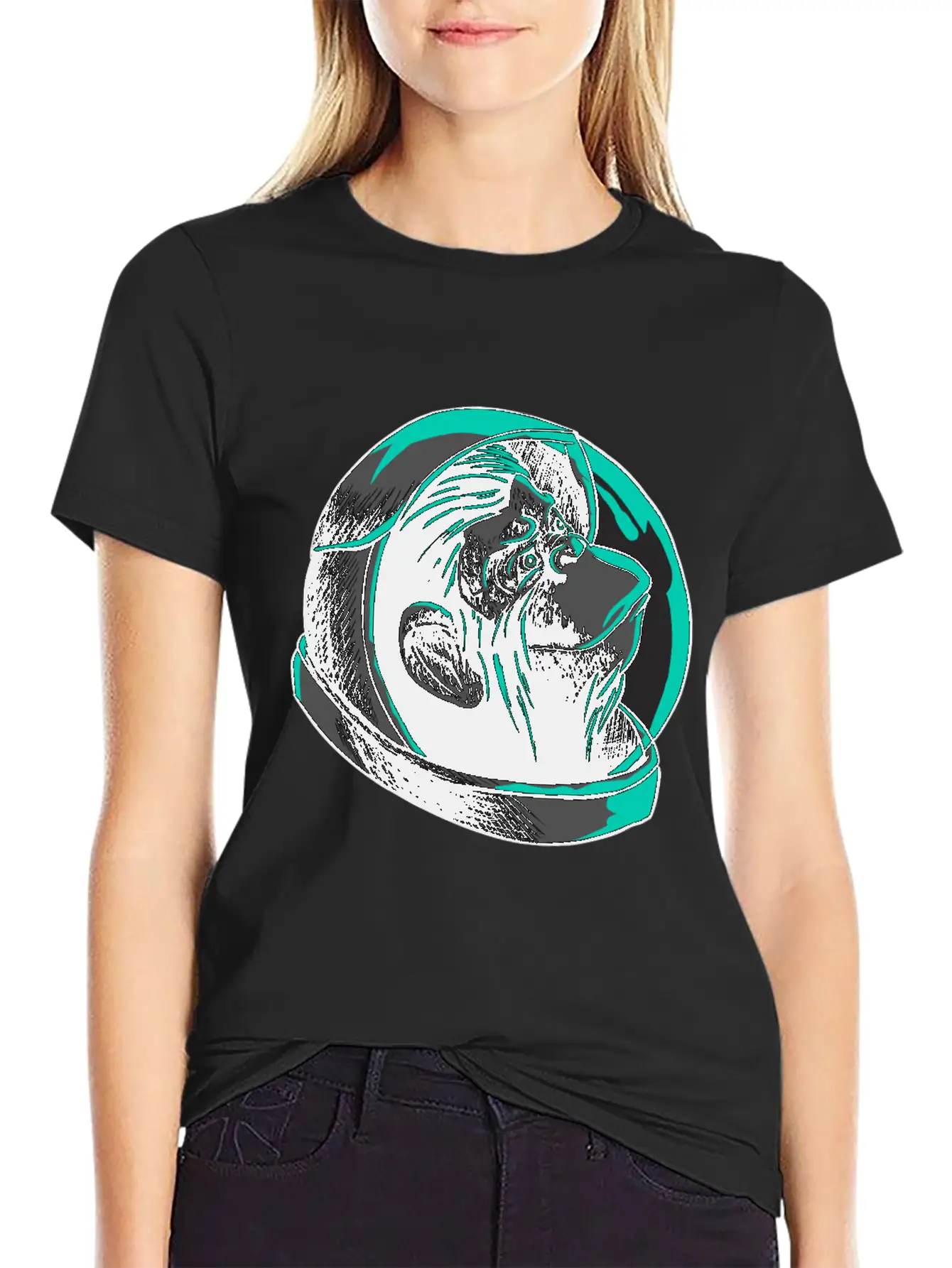 Cool Astronaut Monkey Head T-Shirt - Funny Ape Comfortable Minimalist Graphic Tee – Summer Style Essential