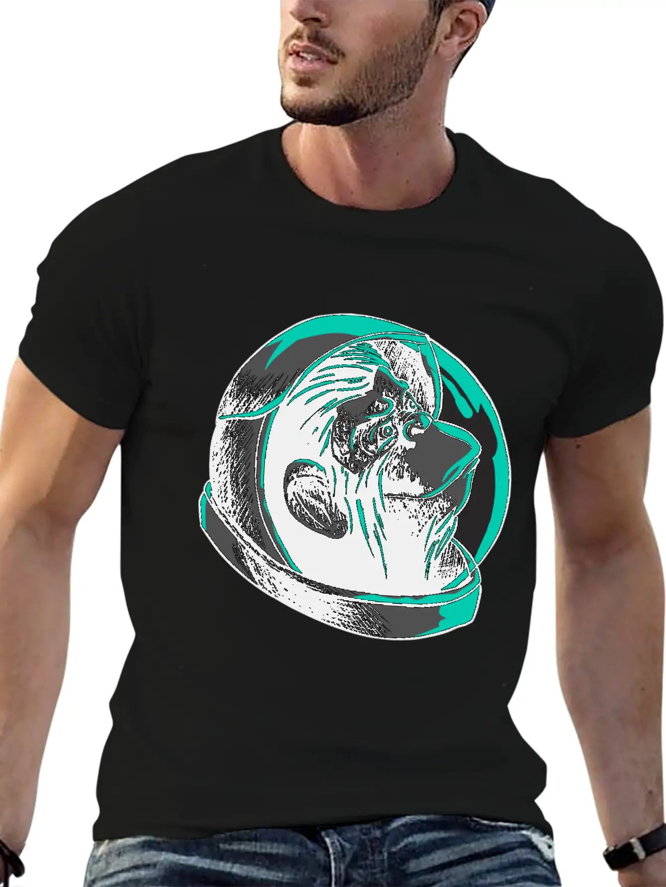 Cool Astronaut Monkey Head T-Shirt - Funny Ape Comfortable Minimalist Graphic Tee – Summer Style Essential
