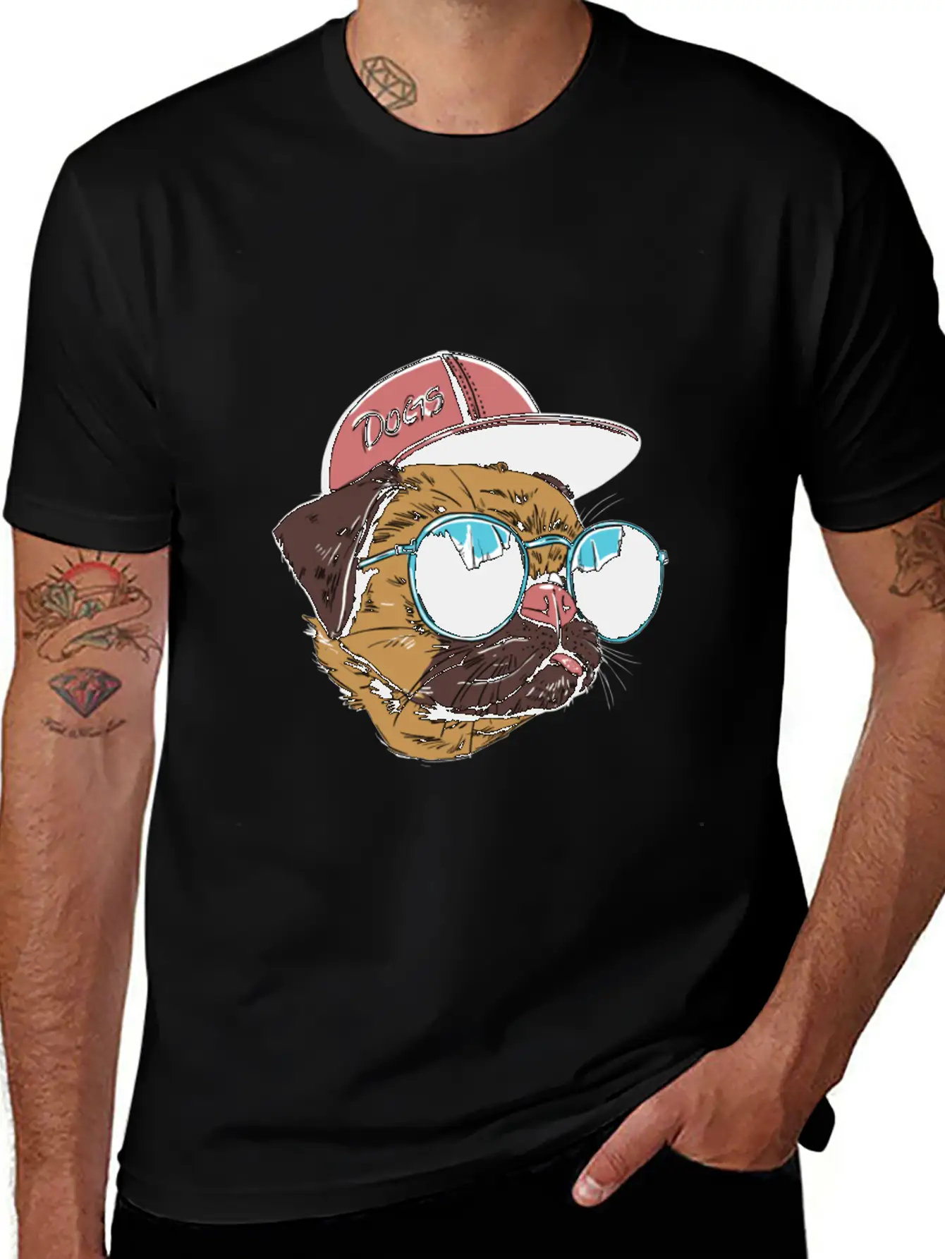 Cool Dog With Hat Comfortable Minimalist Graphic Tee – Summer Style Essential