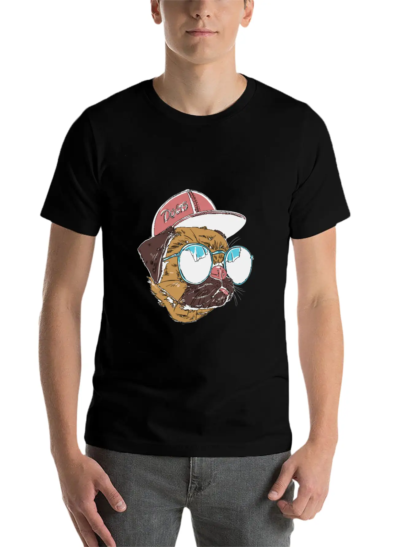 Cool Dog With Hat Comfortable Minimalist Graphic Tee – Summer Style Essential